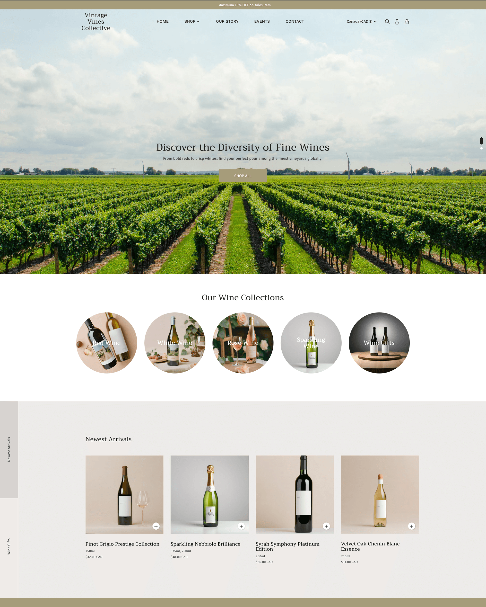Oakland preset for Vincent Shopify theme