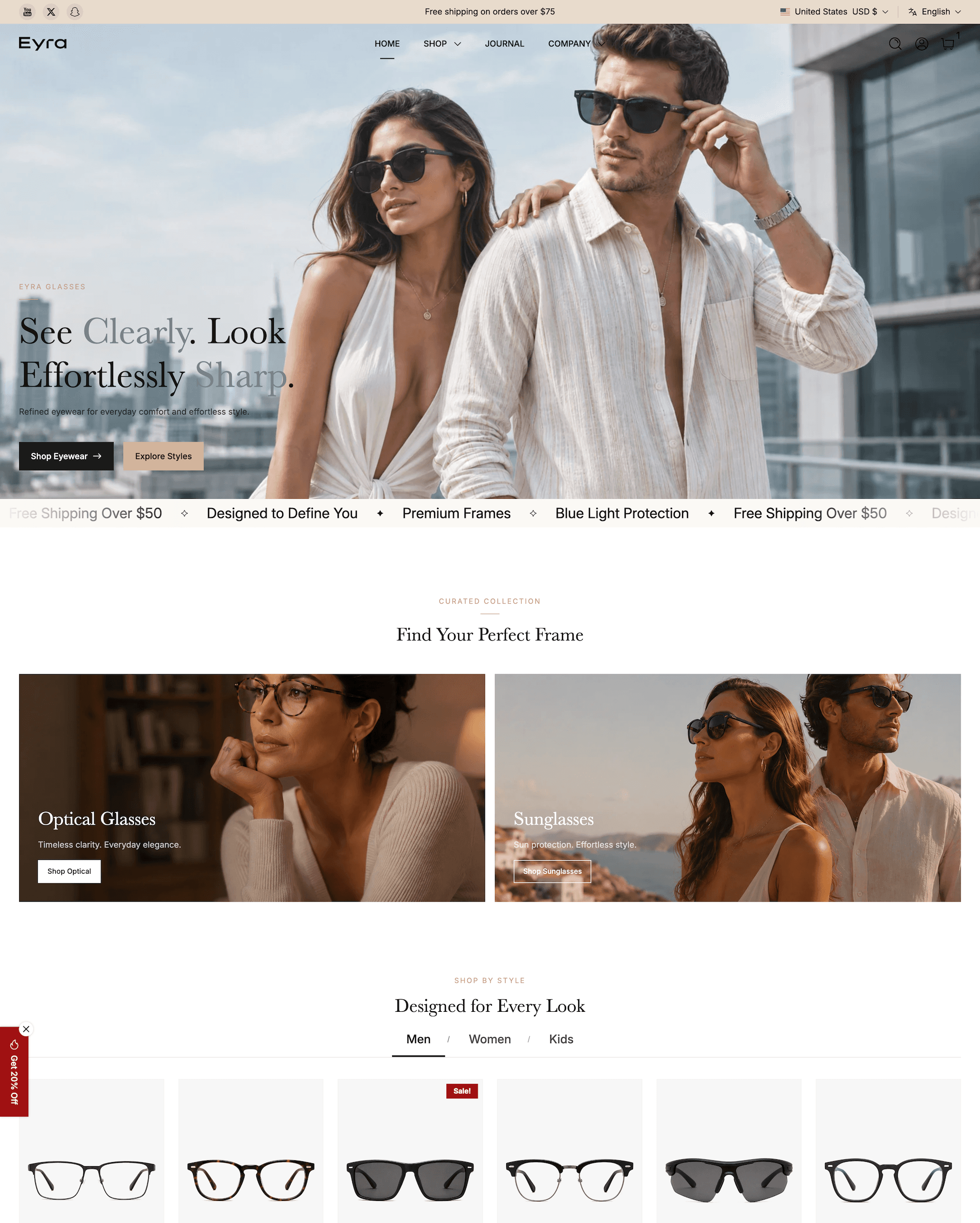Eyra preset for Krank Shopify theme