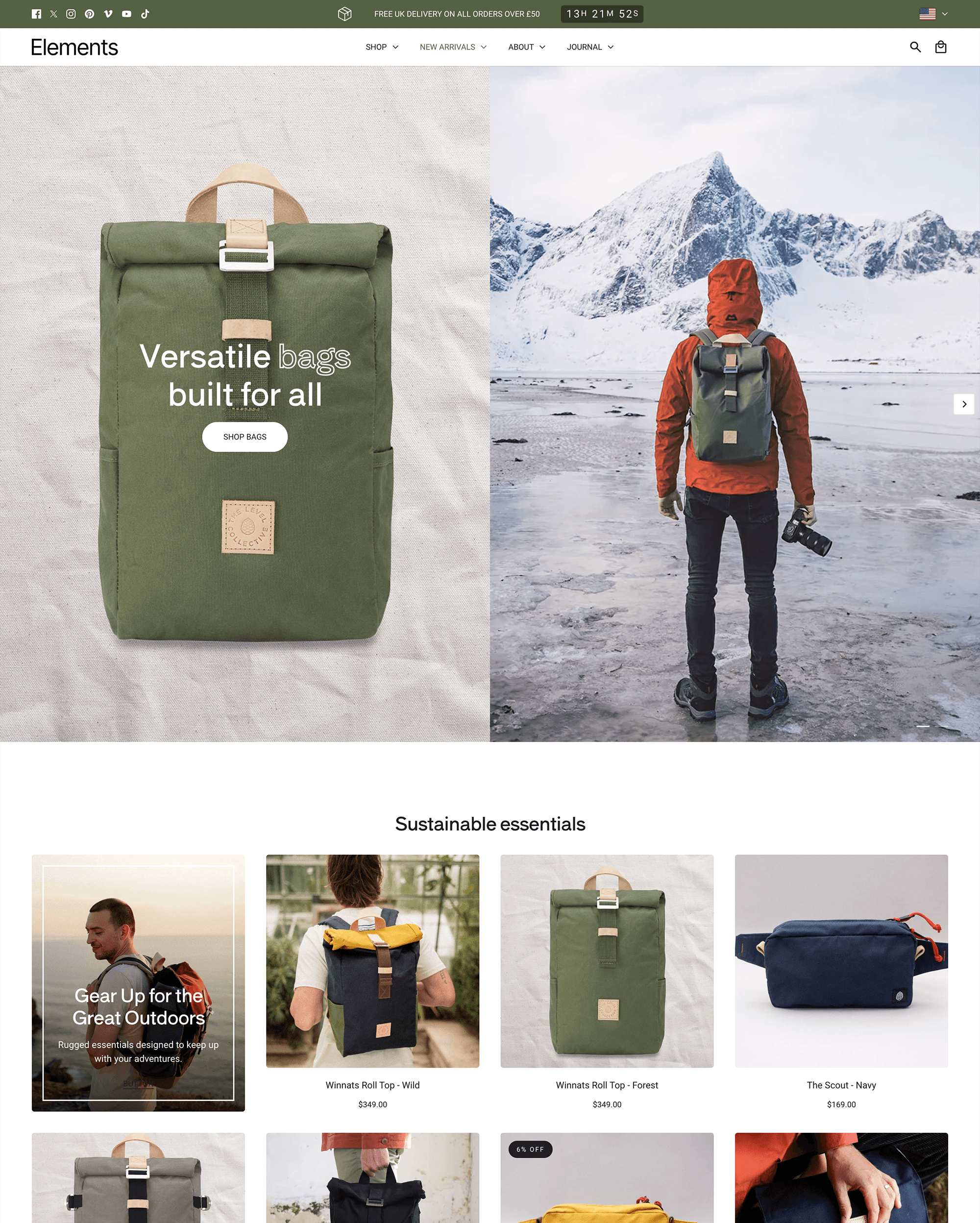 Elements preset for Emerge Shopify theme