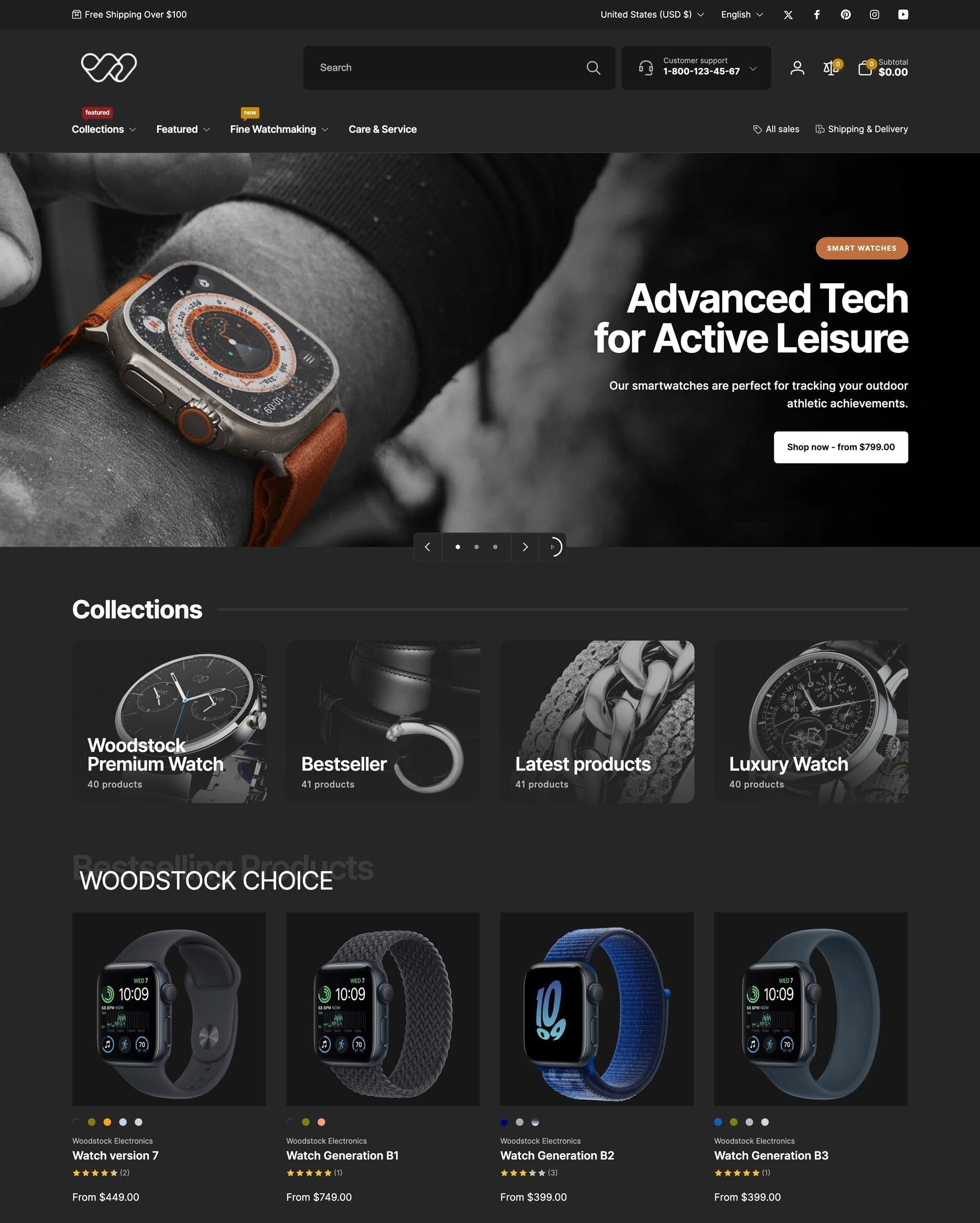 Obsidian preset for Woodstock Shopify theme