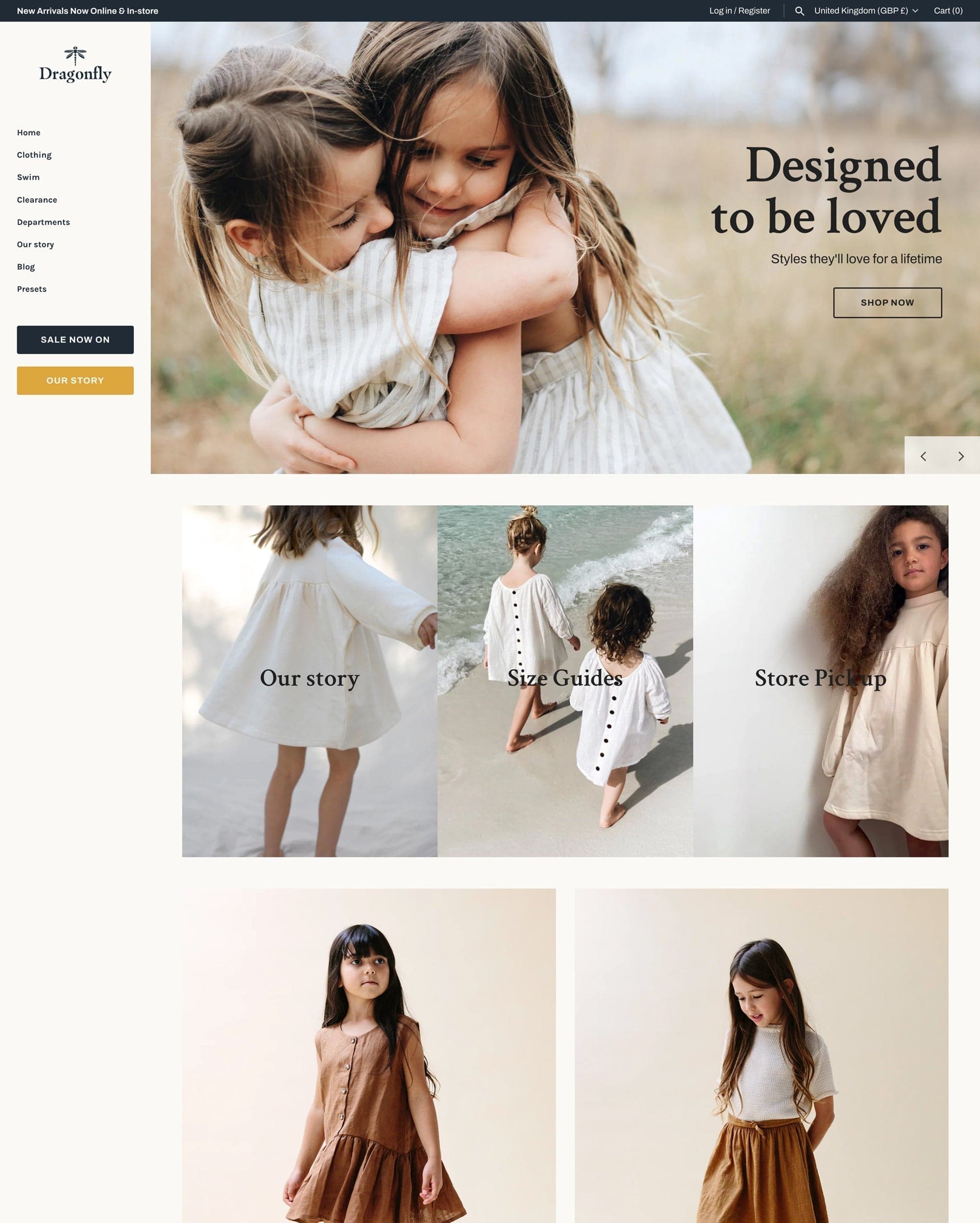 Dragonfly preset for Masonry Shopify theme