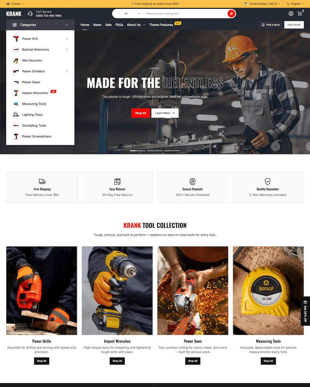 Krank Shopify theme preview