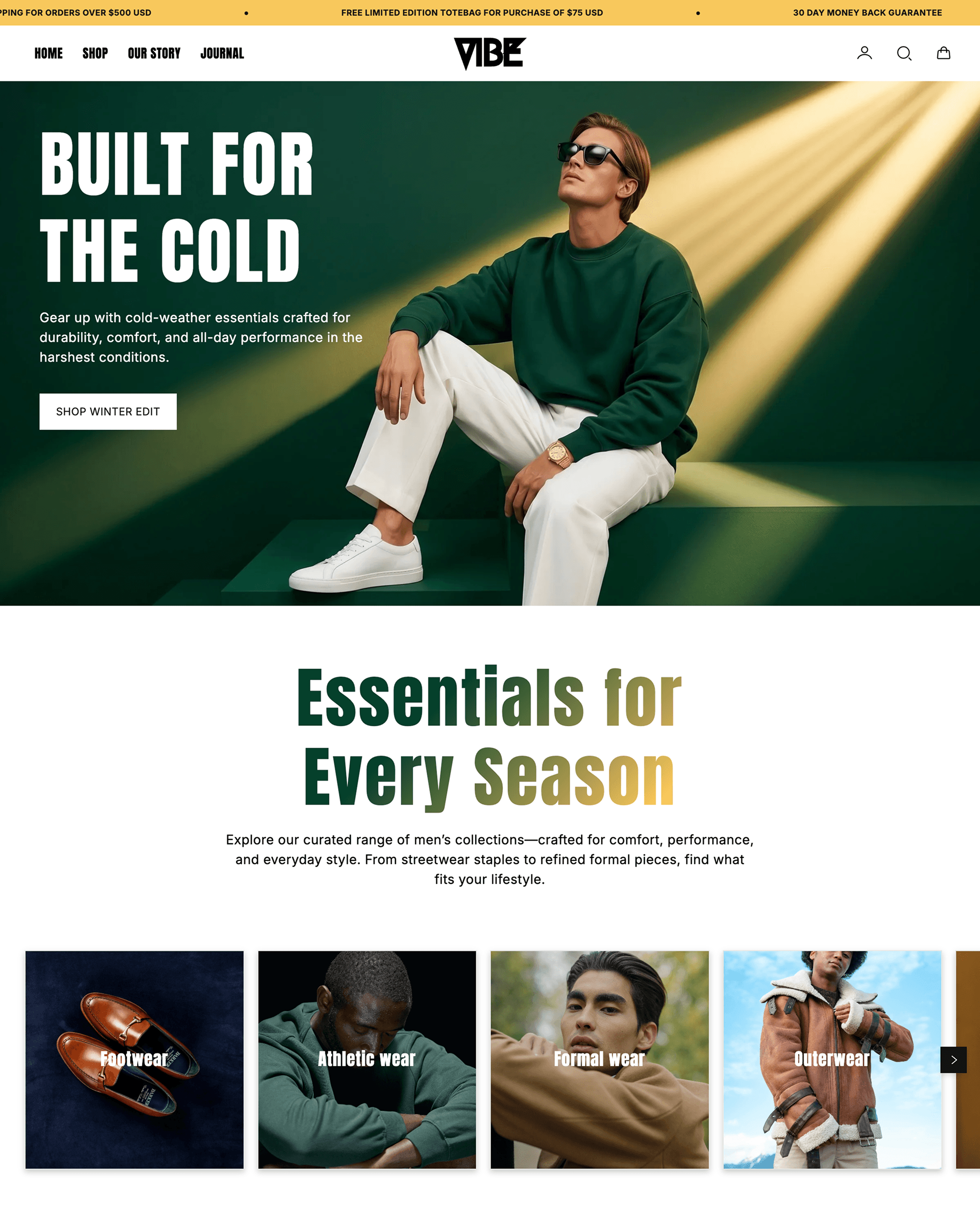 Vibe preset for StyleScape Shopify theme
