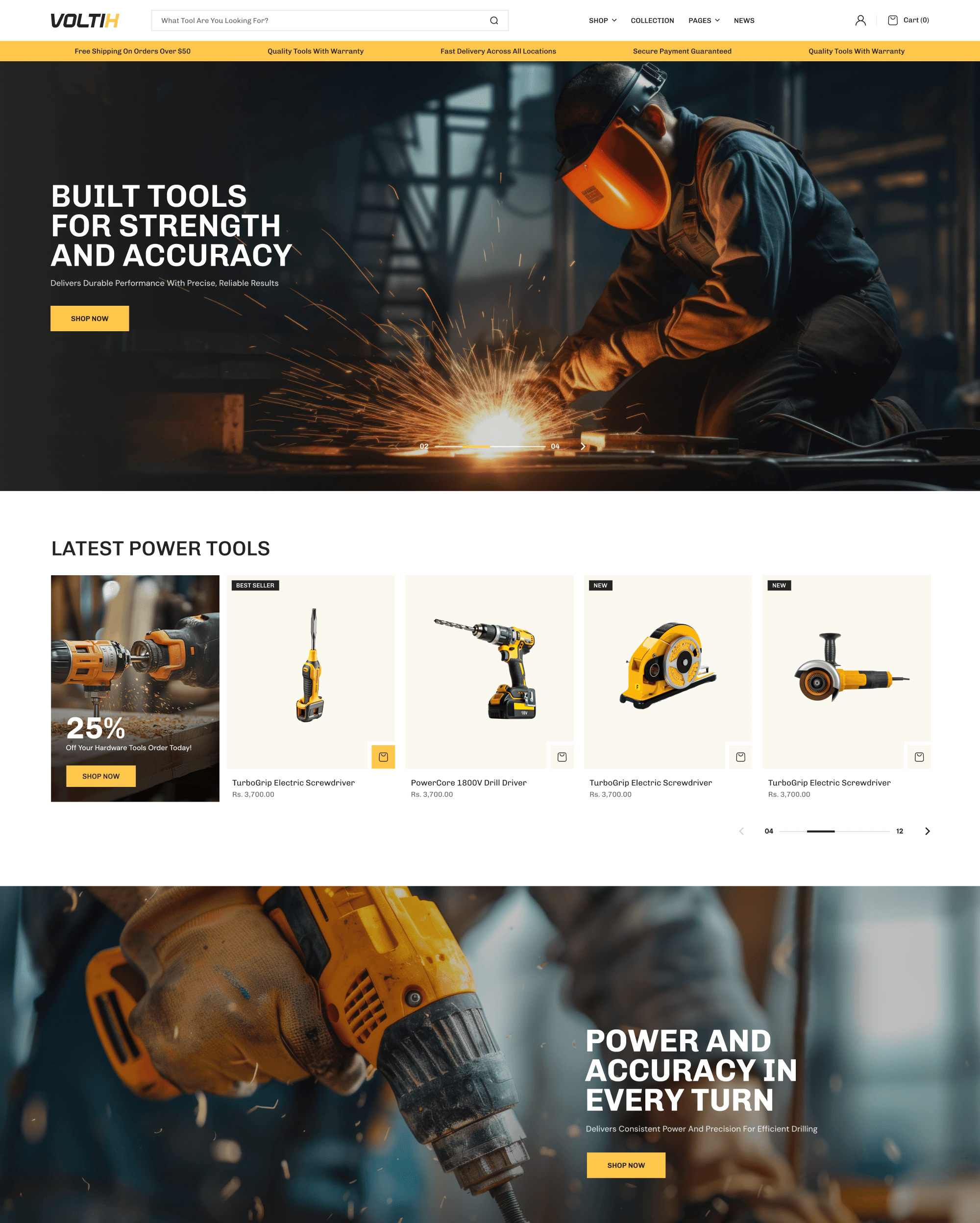 Industrial preset for Renovate Shopify theme