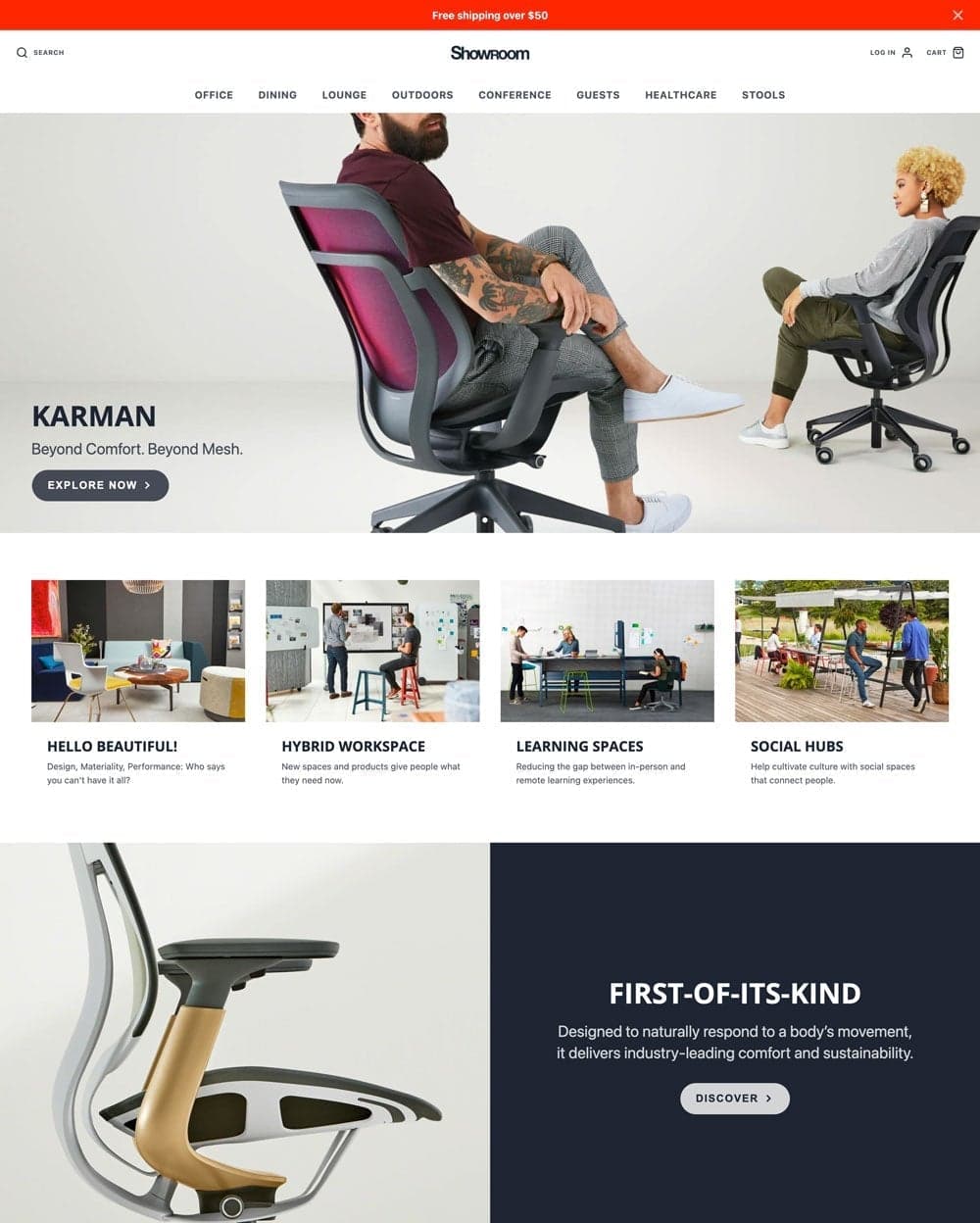 Showroom preset for Galleria Shopify theme