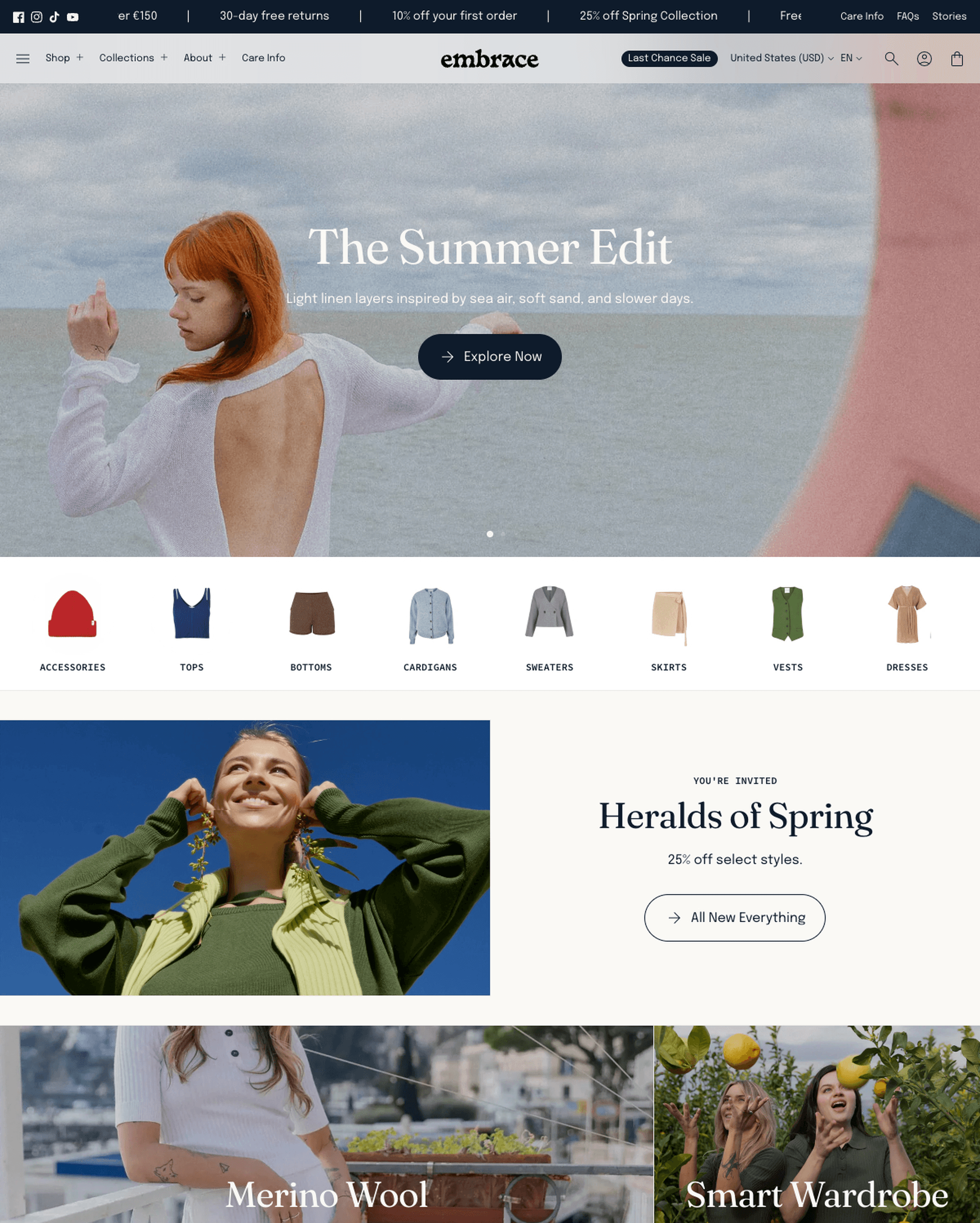 Embrace preset for Homage Shopify theme