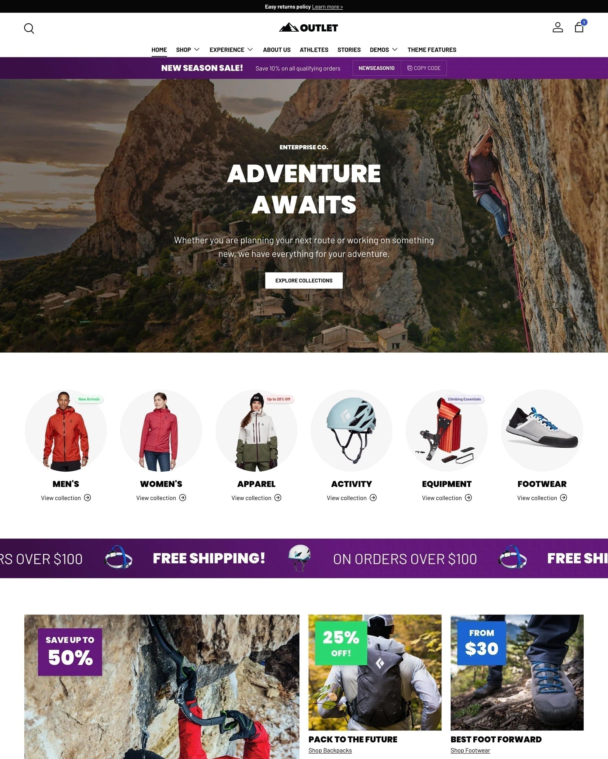 Outlet preset for Enterprise Shopify theme