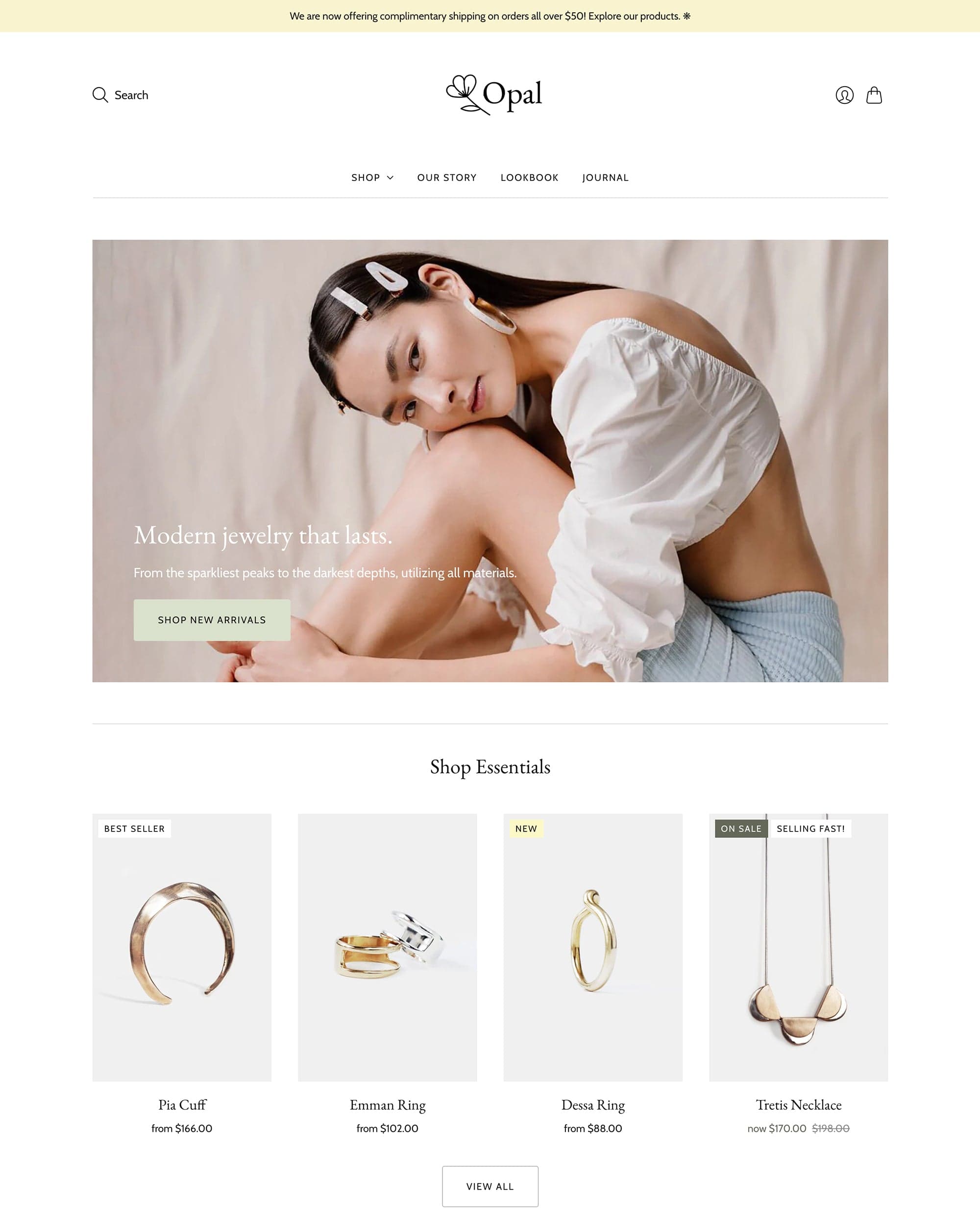 Opal preset for Editions Shopify theme