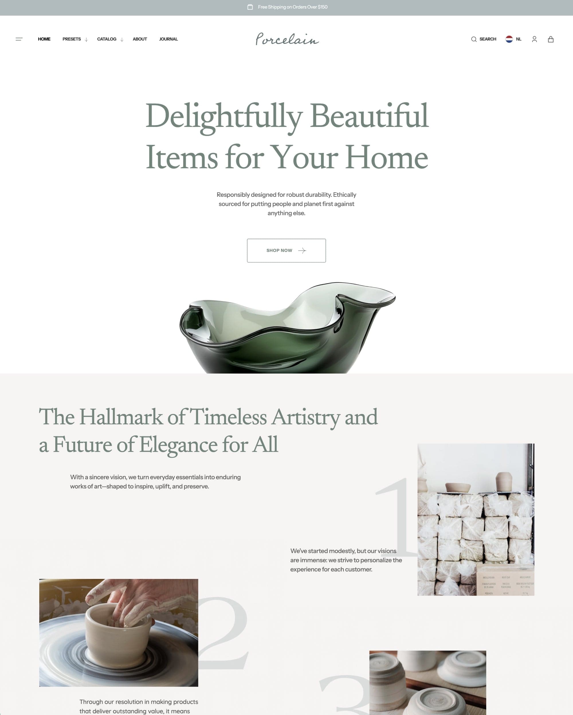 Porcelain preset for Handmade