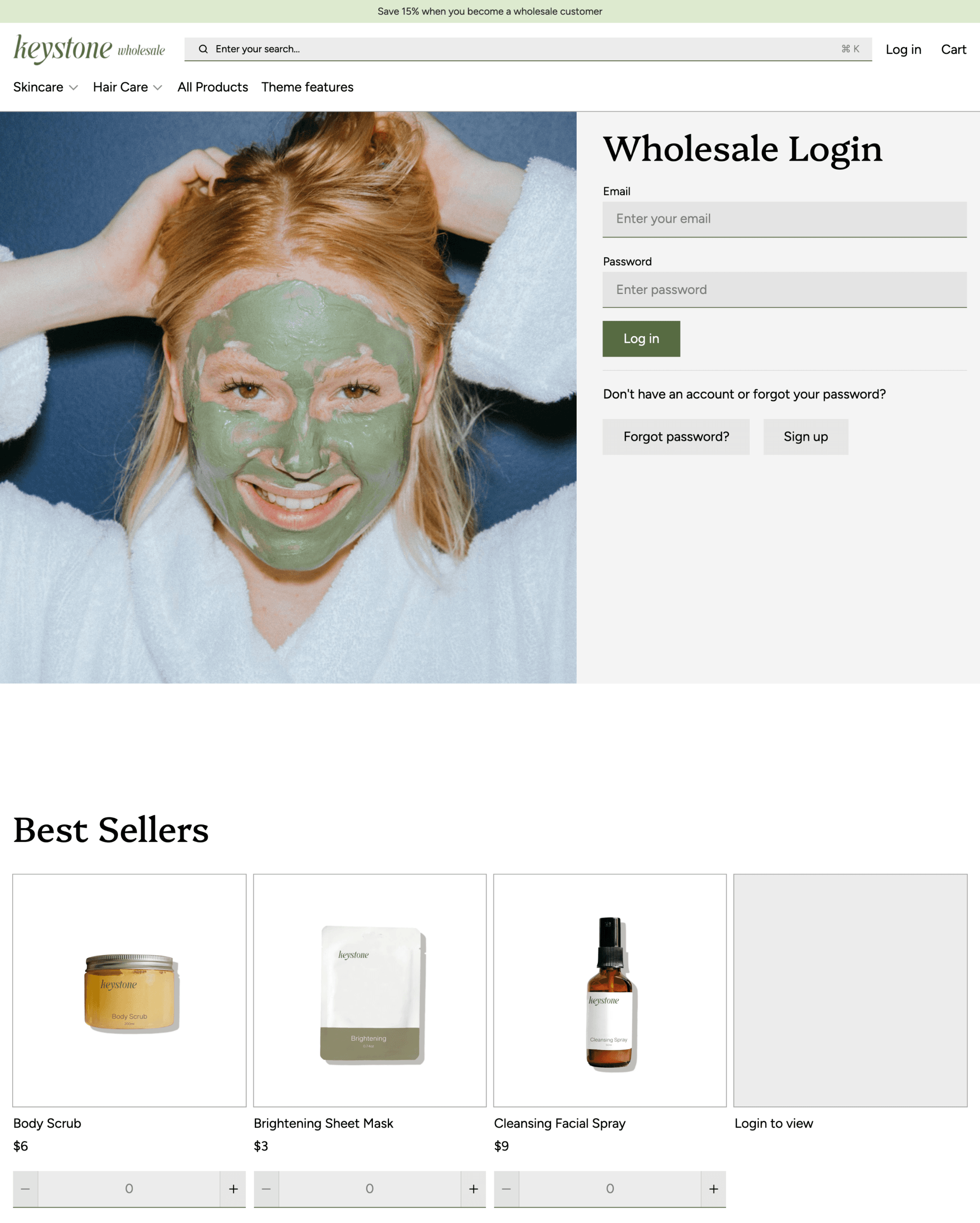Kindred preset for Keystone Shopify theme