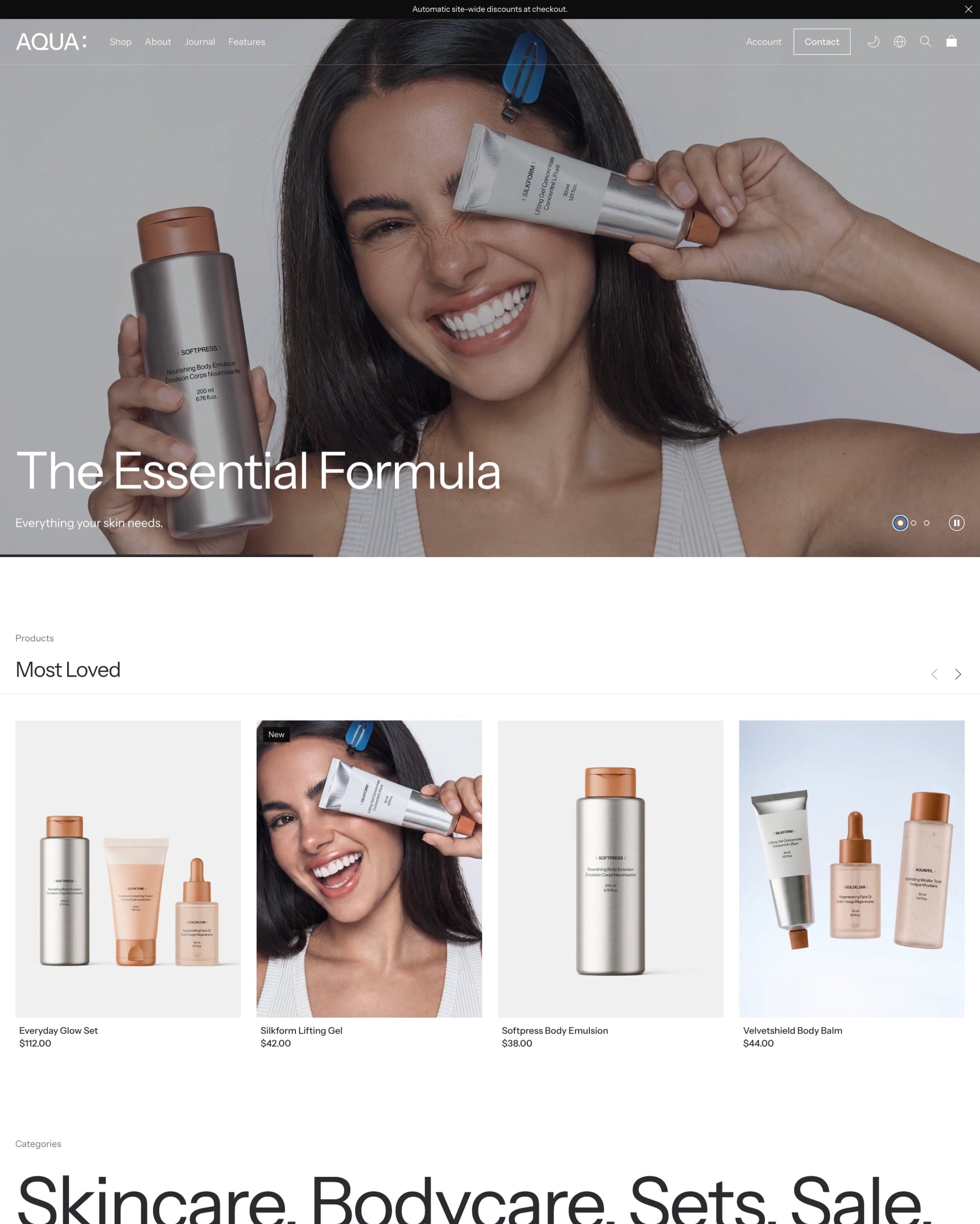 Aqua preset for Shift Shopify theme
