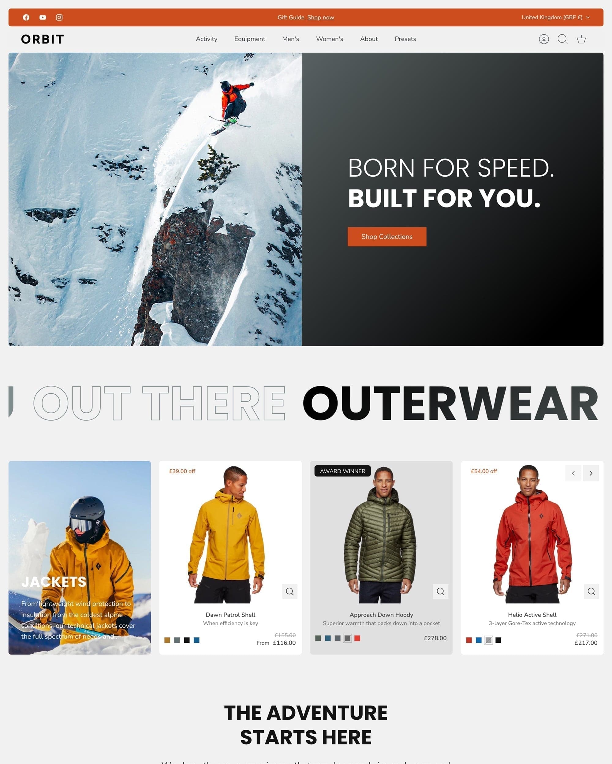 Orbit preset for Mode Shopify theme