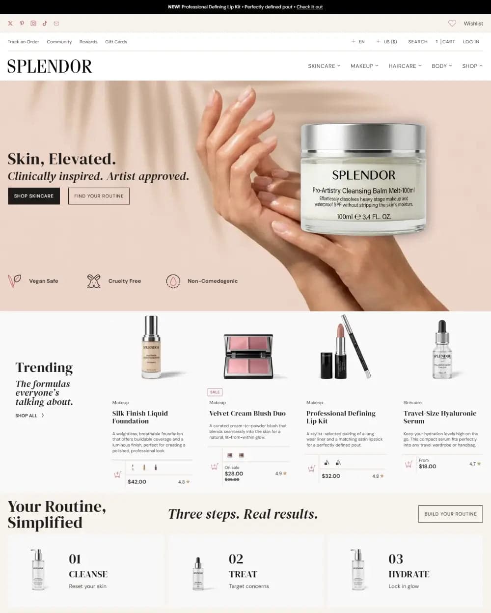 Splendor preset for Bespoke Shopify theme