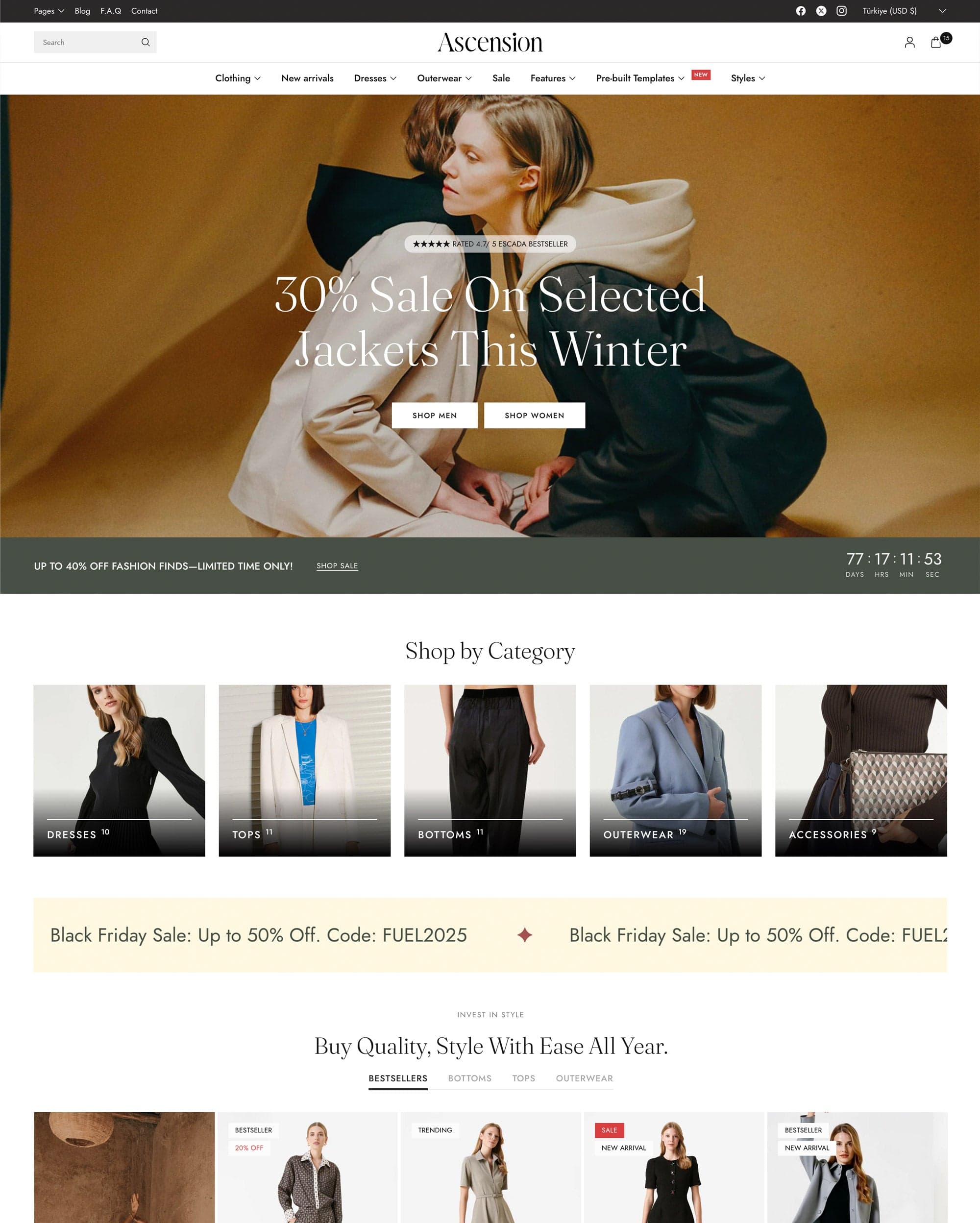 Ascension Shopify theme preview