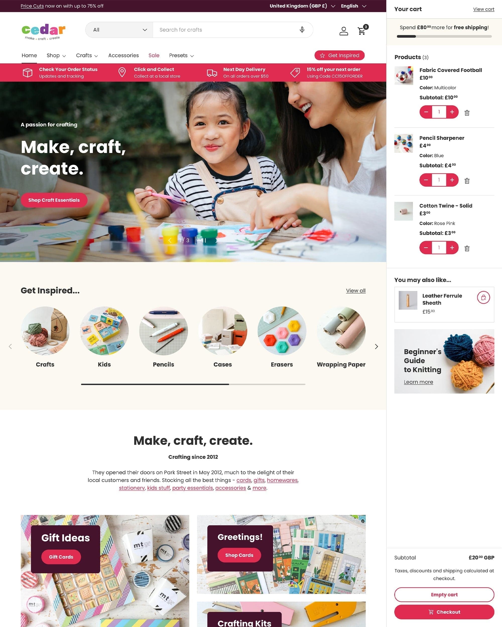 Cedar preset for Canopy Shopify theme