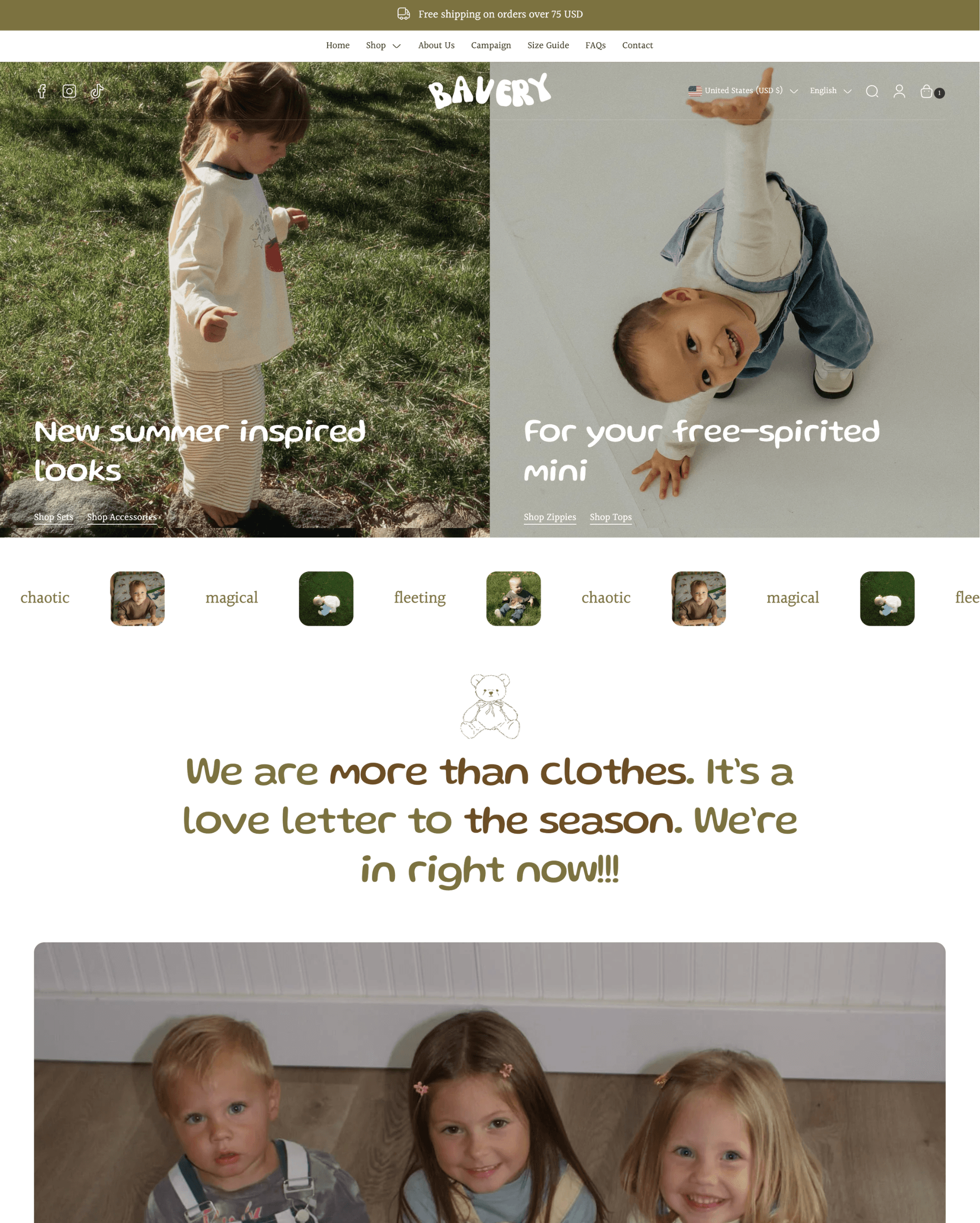 Bavery preset for Poetic Shopify theme