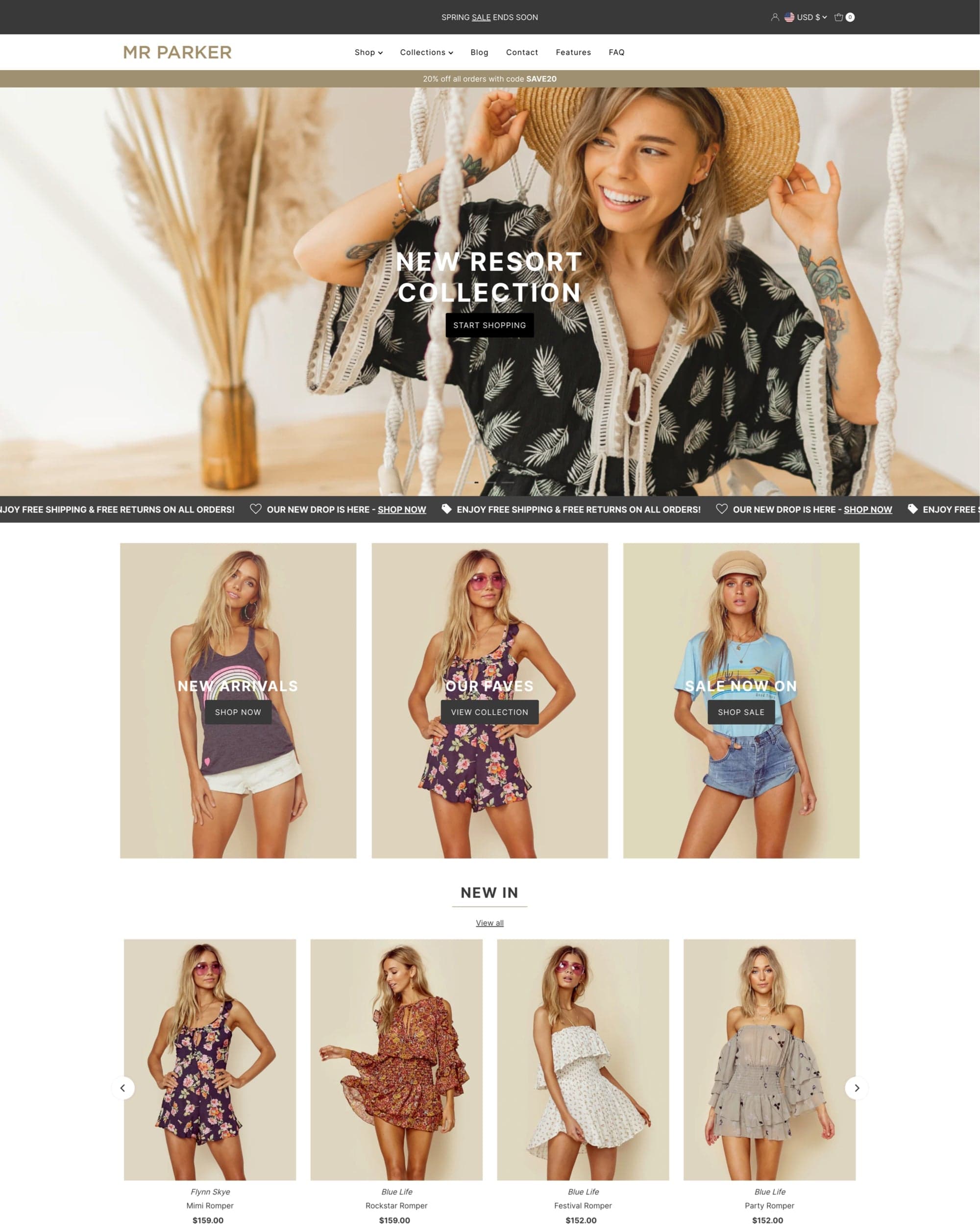 Mr Parker Shopify theme preview