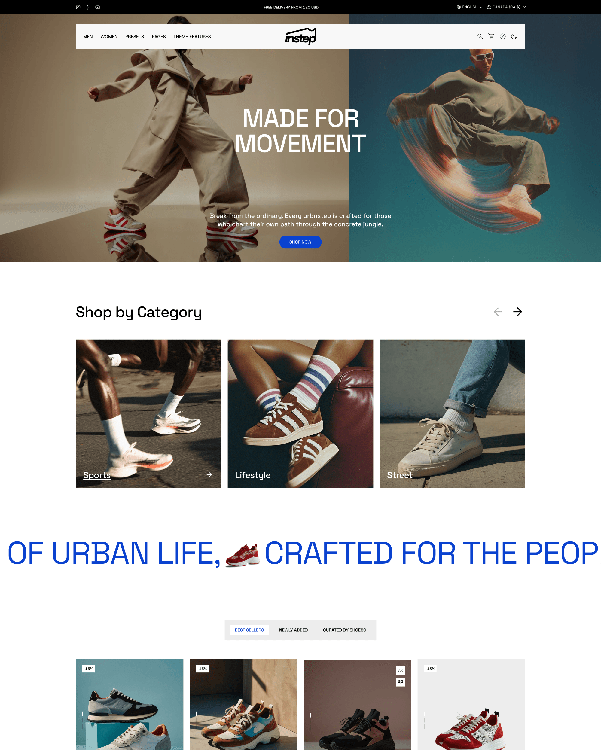 Instep preset for Filo Shopify theme