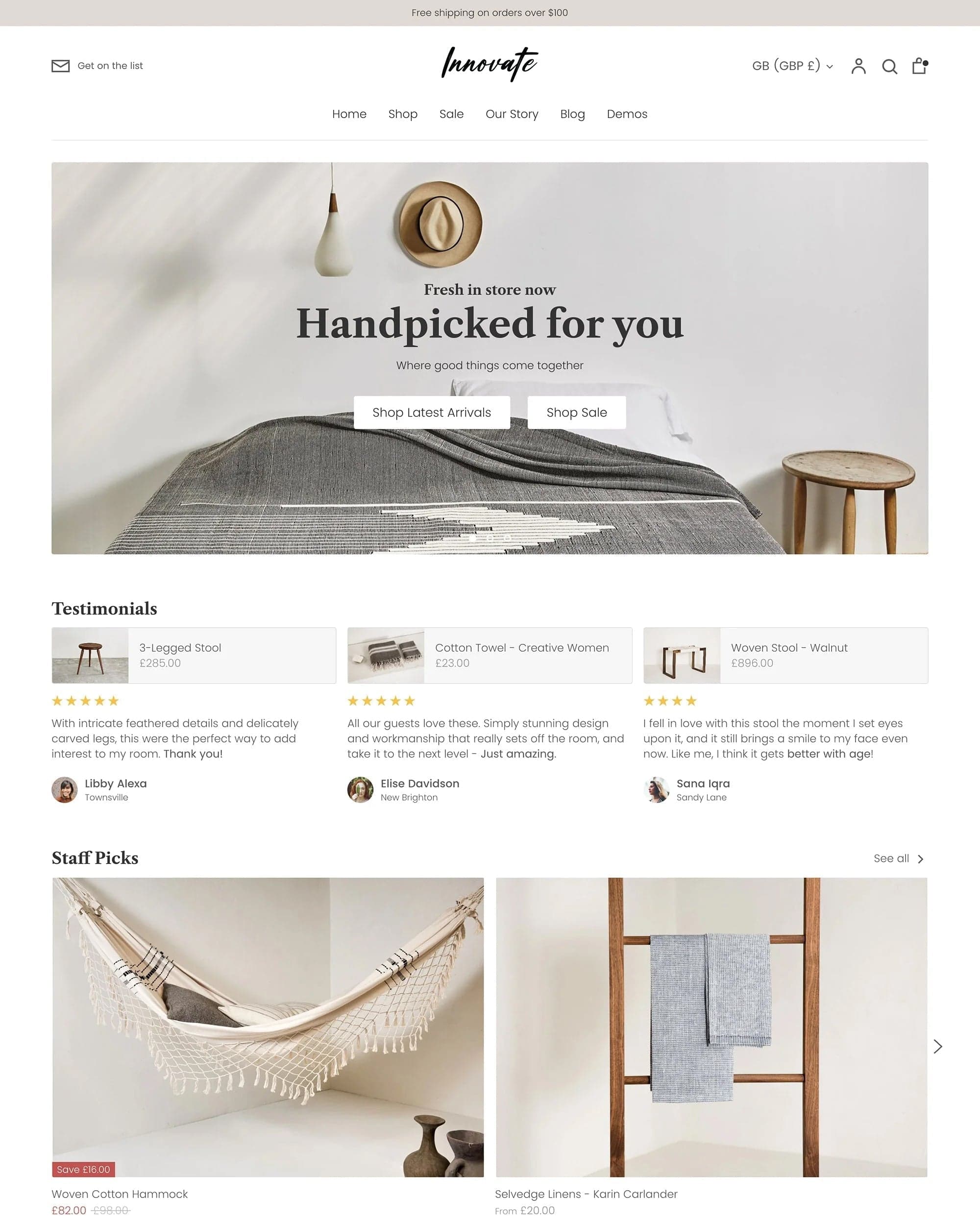 Innovate preset for Expression Shopify theme