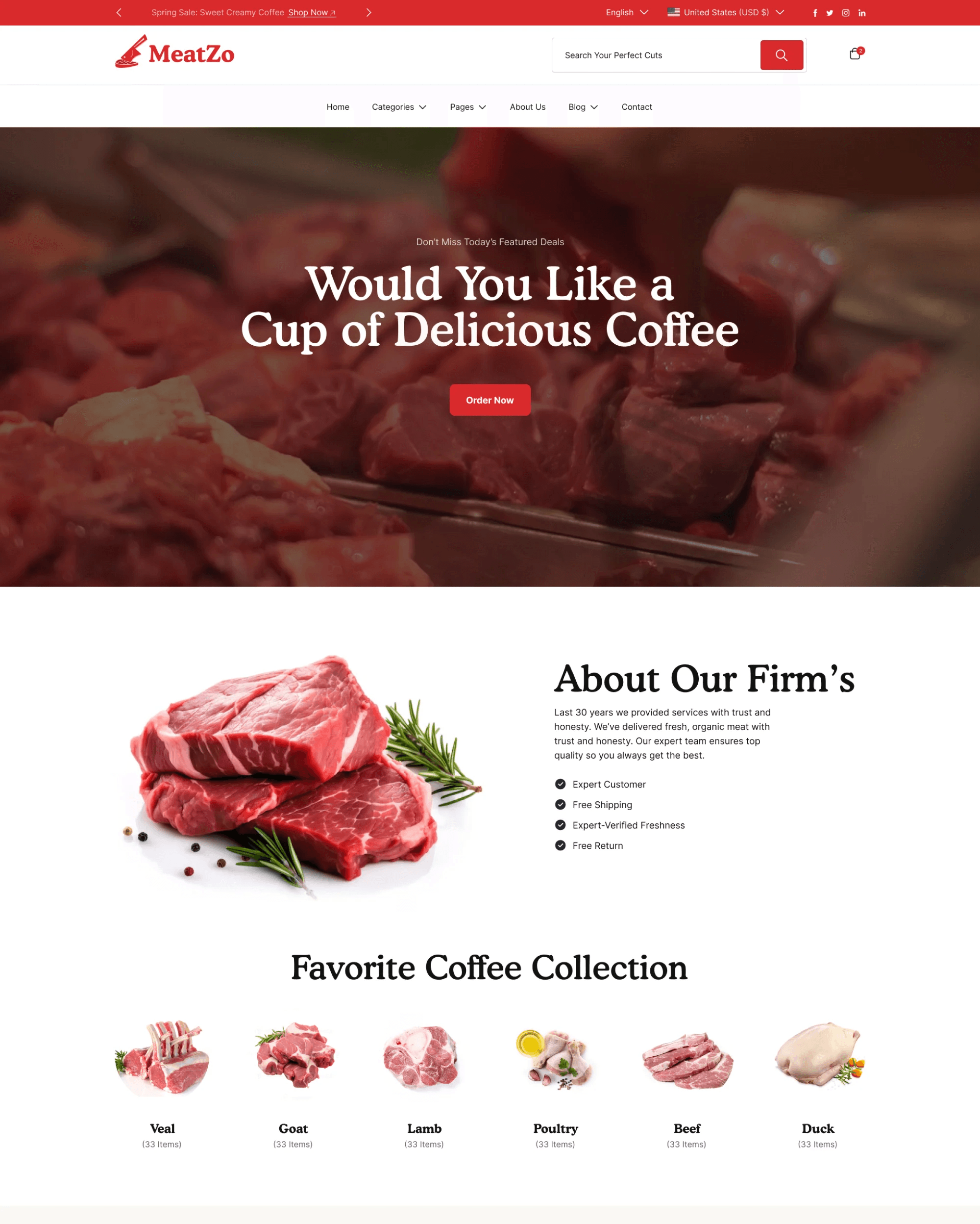 Meatzo preset for Pesto Shopify theme