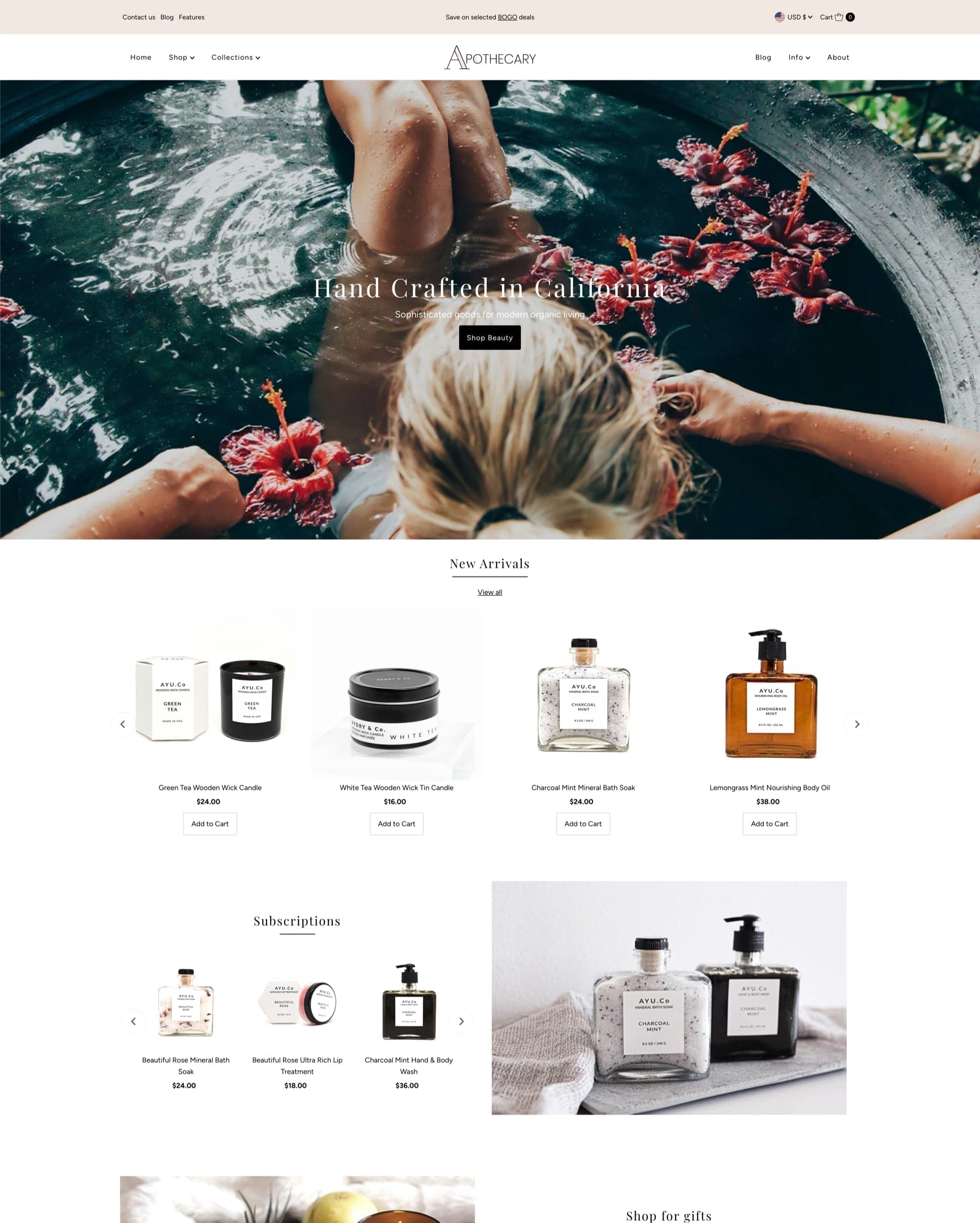 Spa preset for Mr Parker Shopify theme