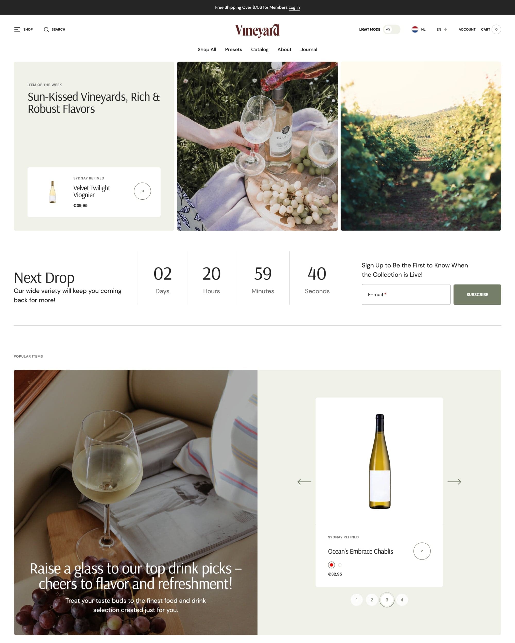 Vineyard preset for Sydney