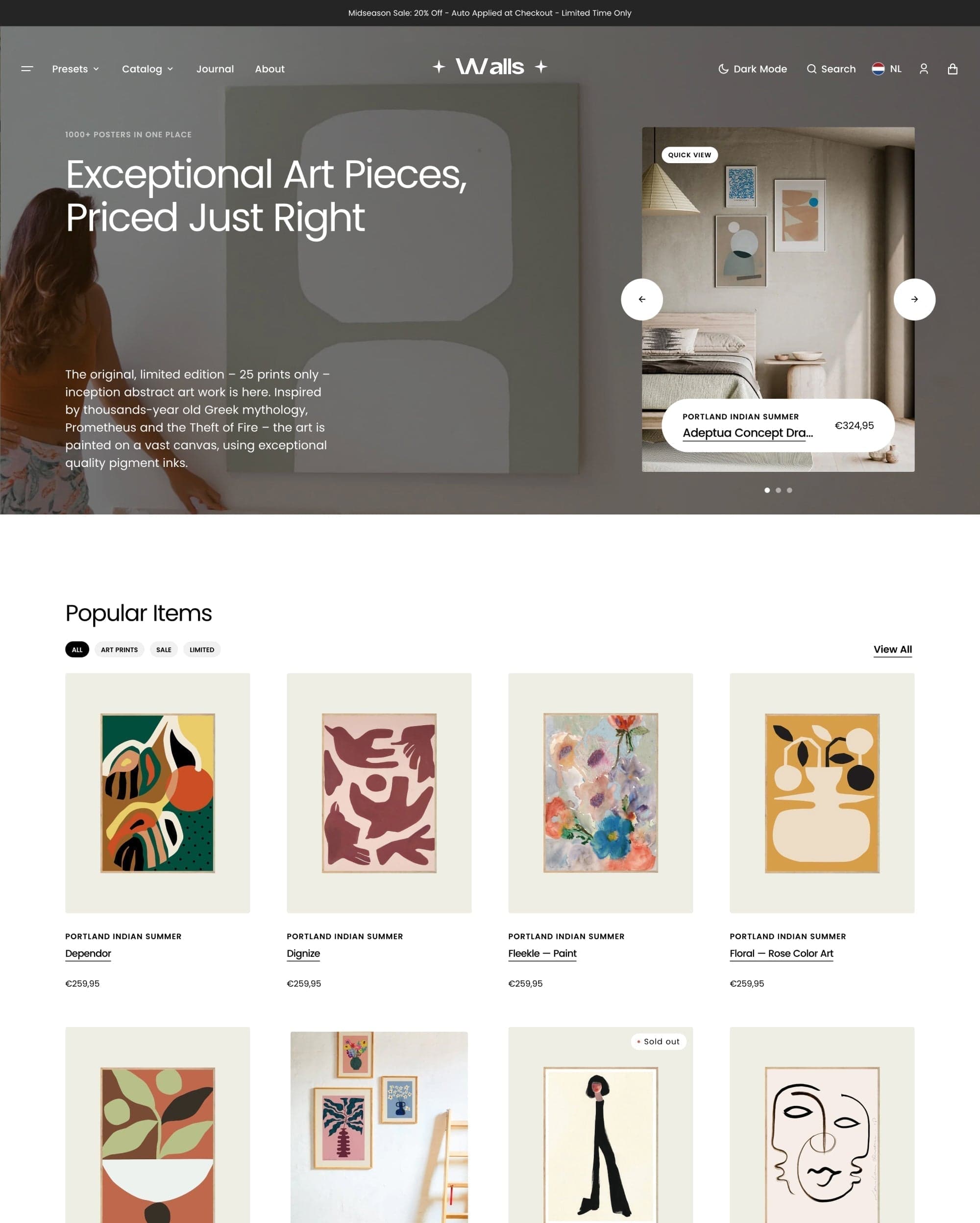 Walls preset for Portland Shopify theme