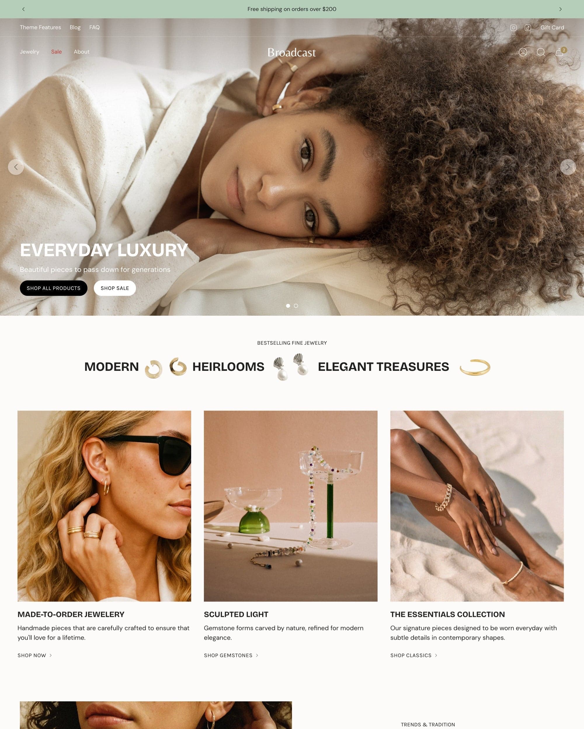 Broadcast Shopify theme preview