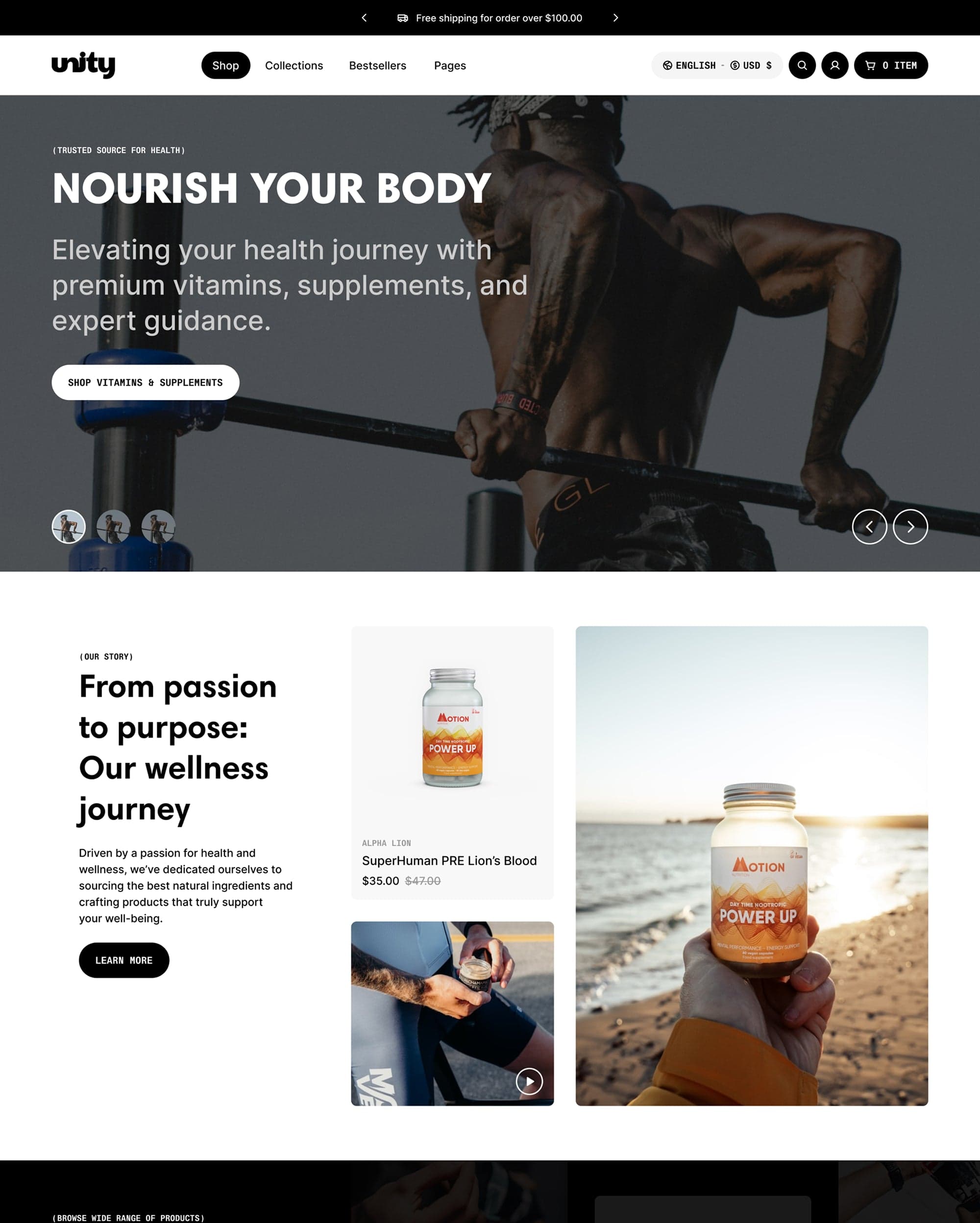 Unity Shopify theme preview