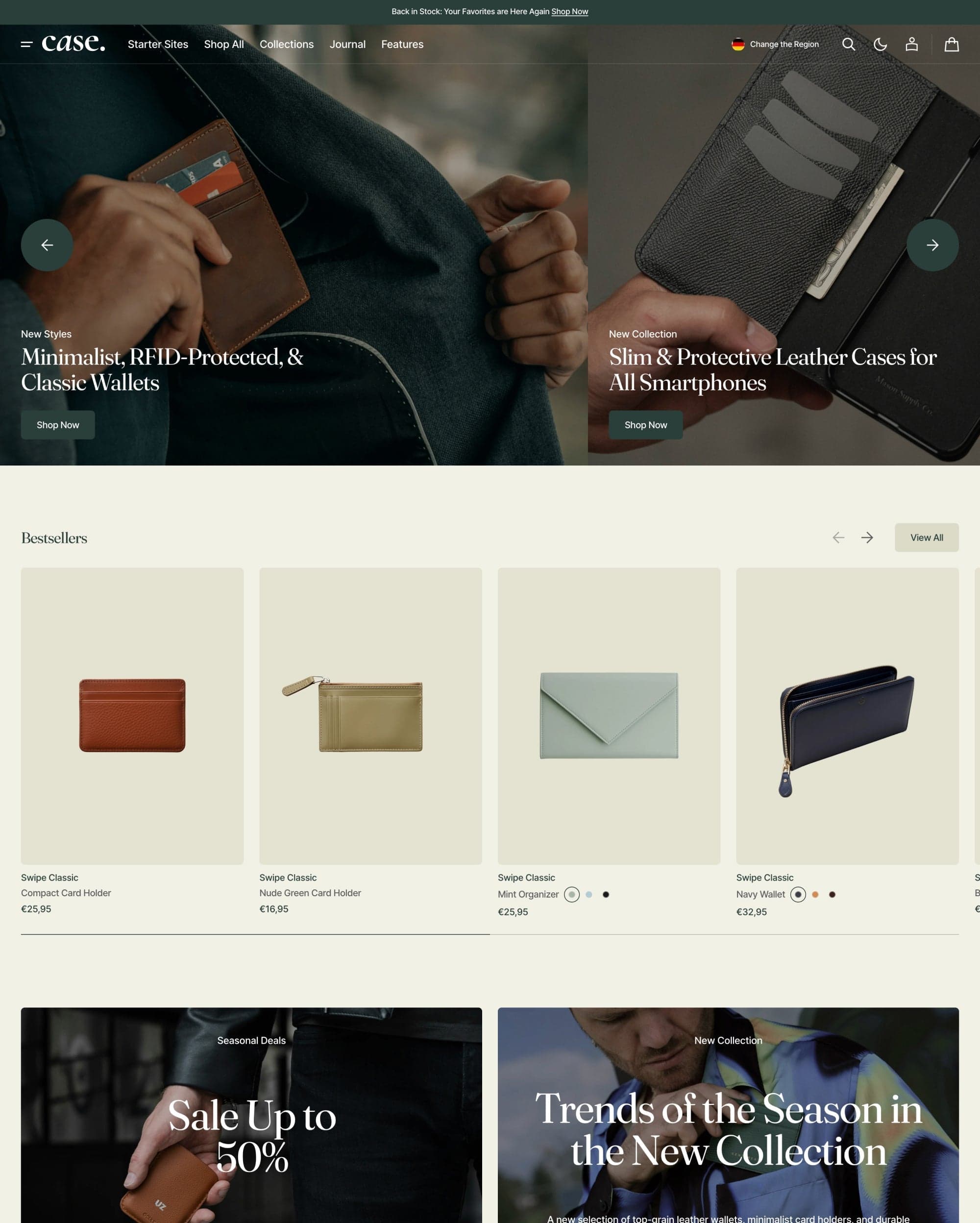 Swipe Case preset