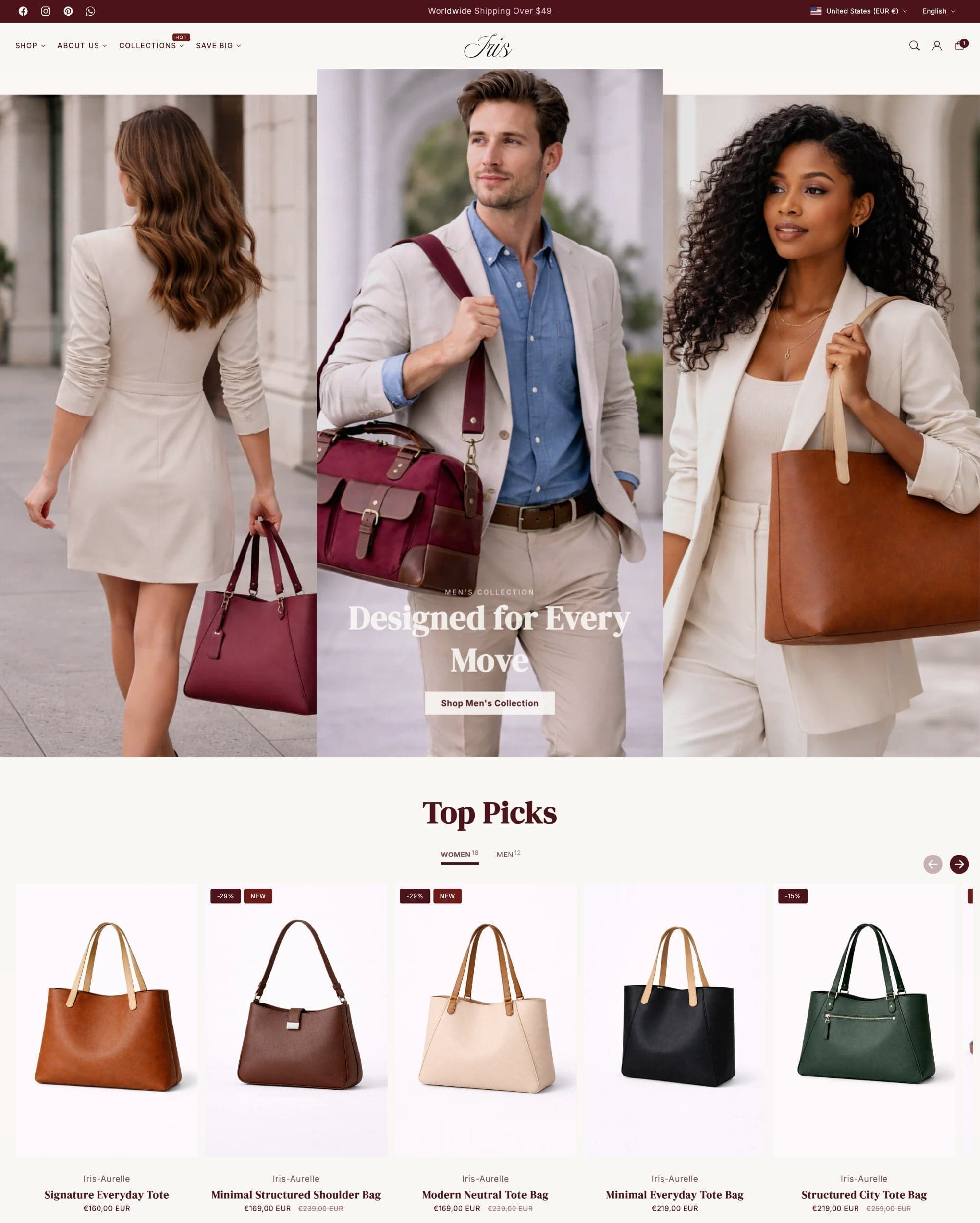 Iris Shopify theme preview