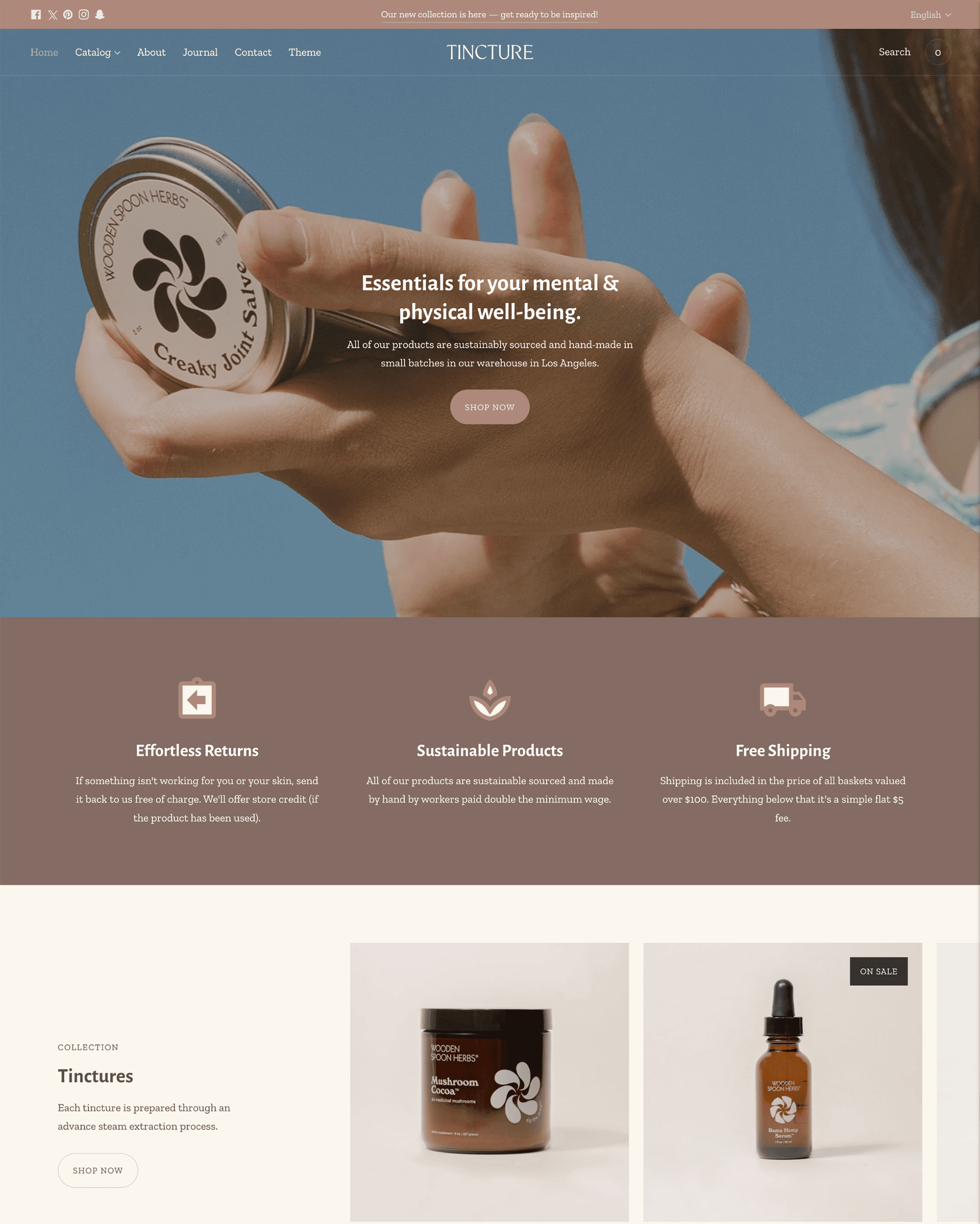 Tincture preset for Lorenza Shopify theme