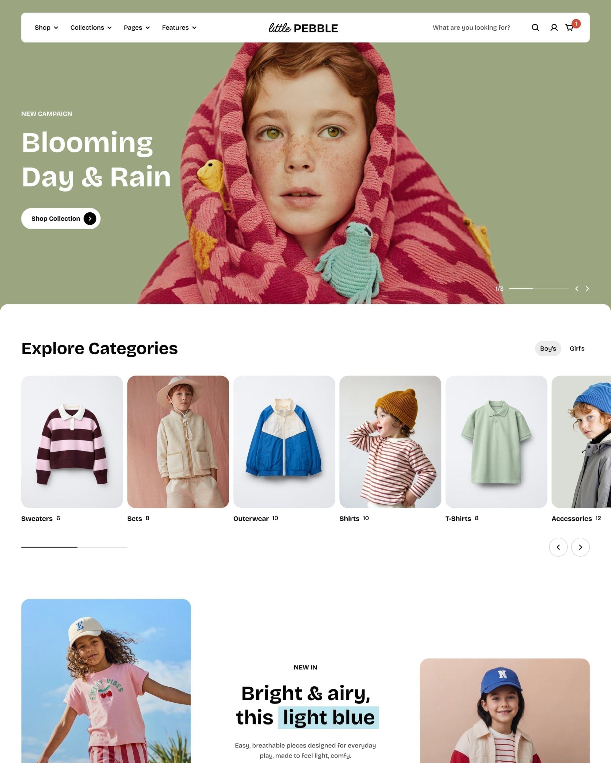 Pebble Shopify theme preview
