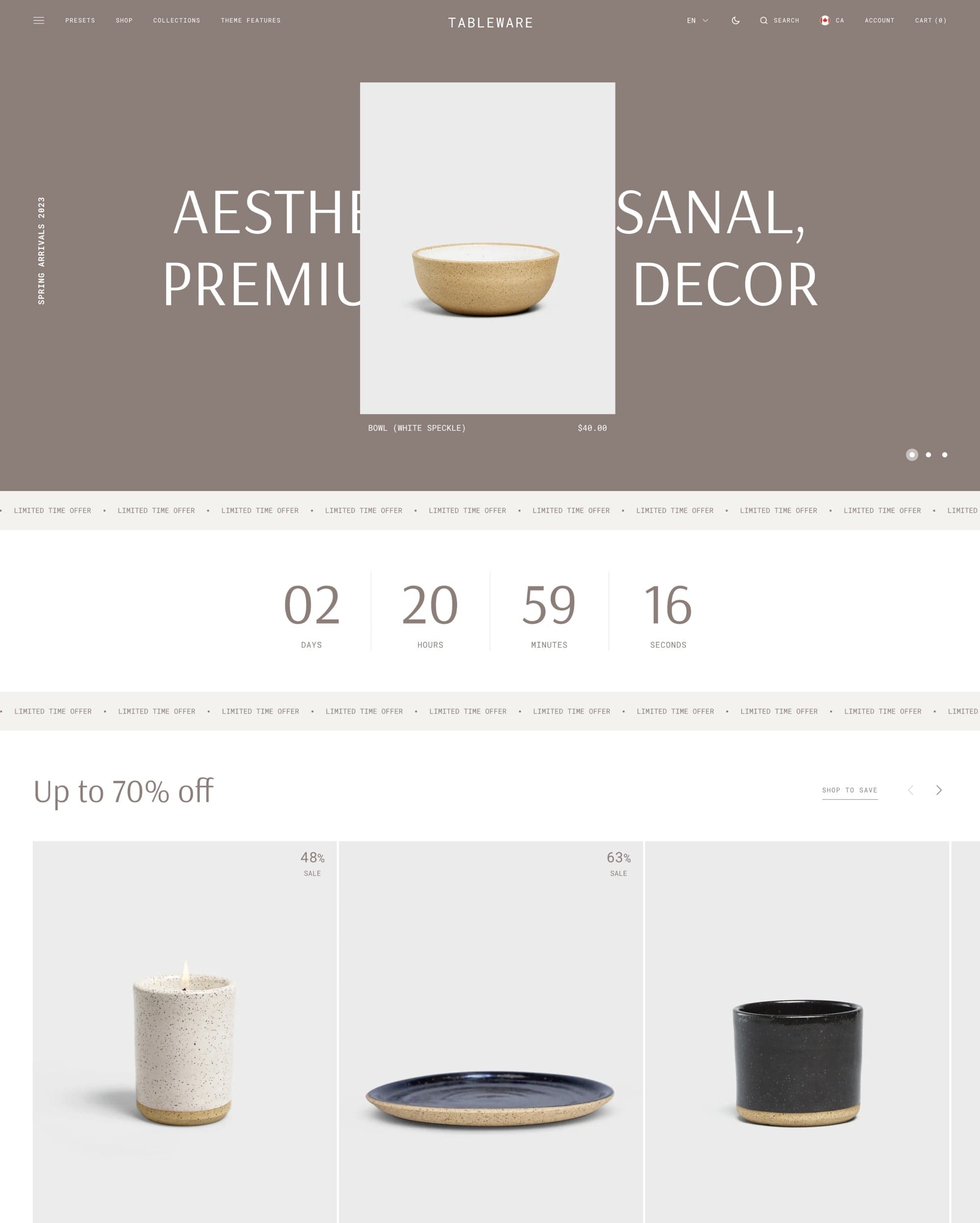 Monaco Tableware preset