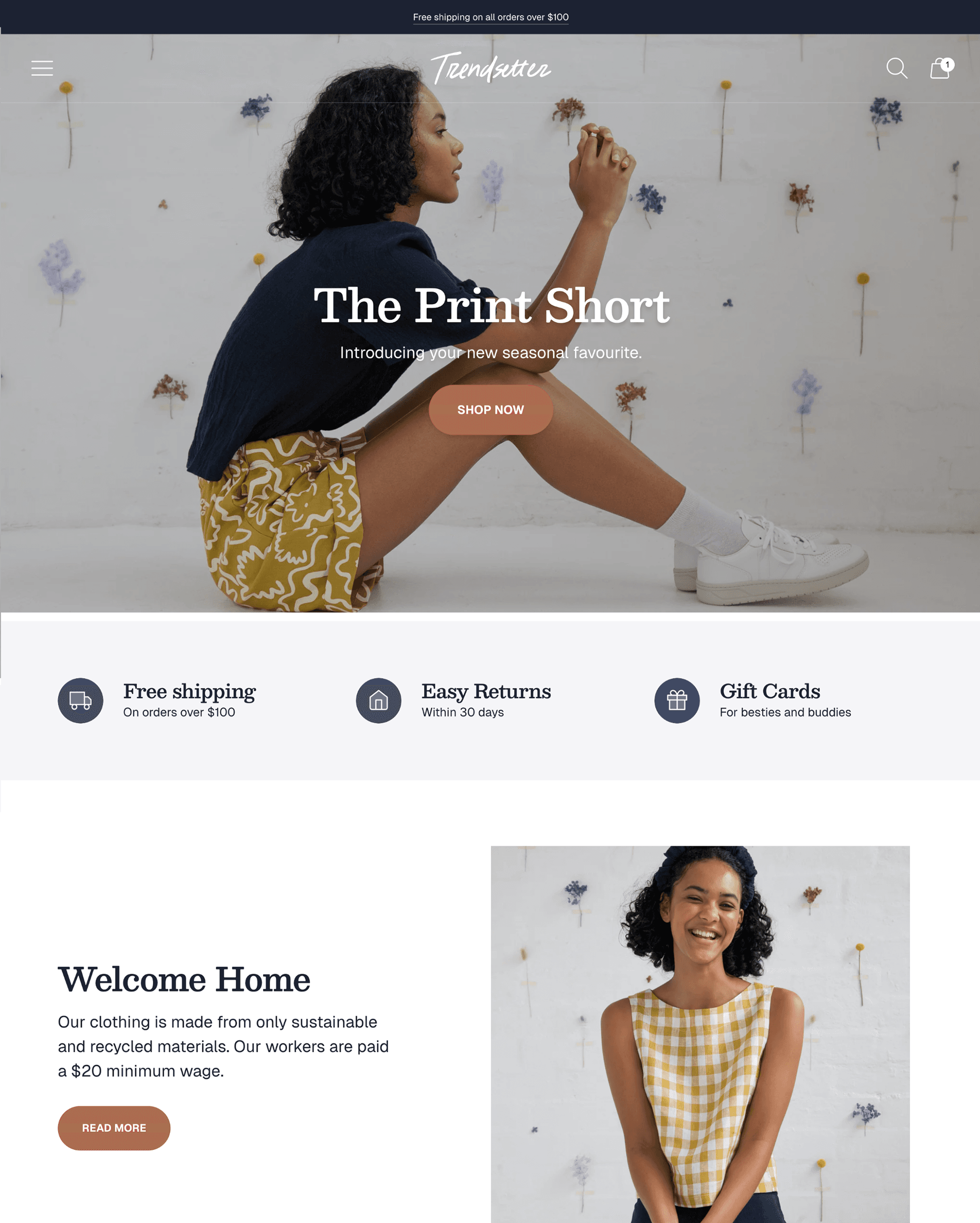 Trendsetter preset for Spark Shopify theme