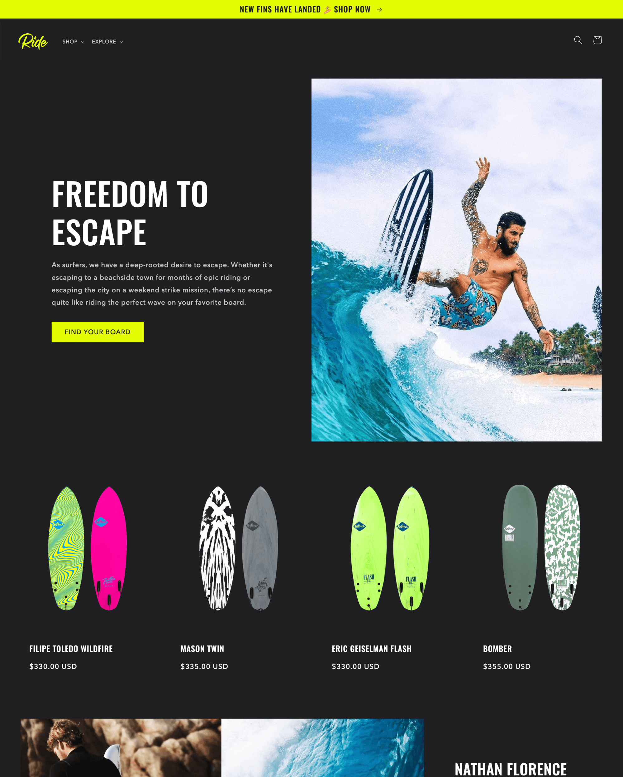Ride Shopify theme preview