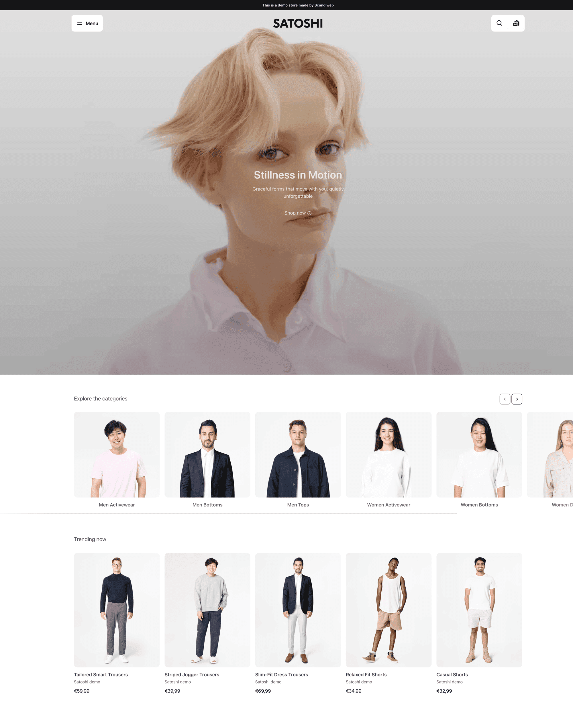 Satoshi Shopify theme preview