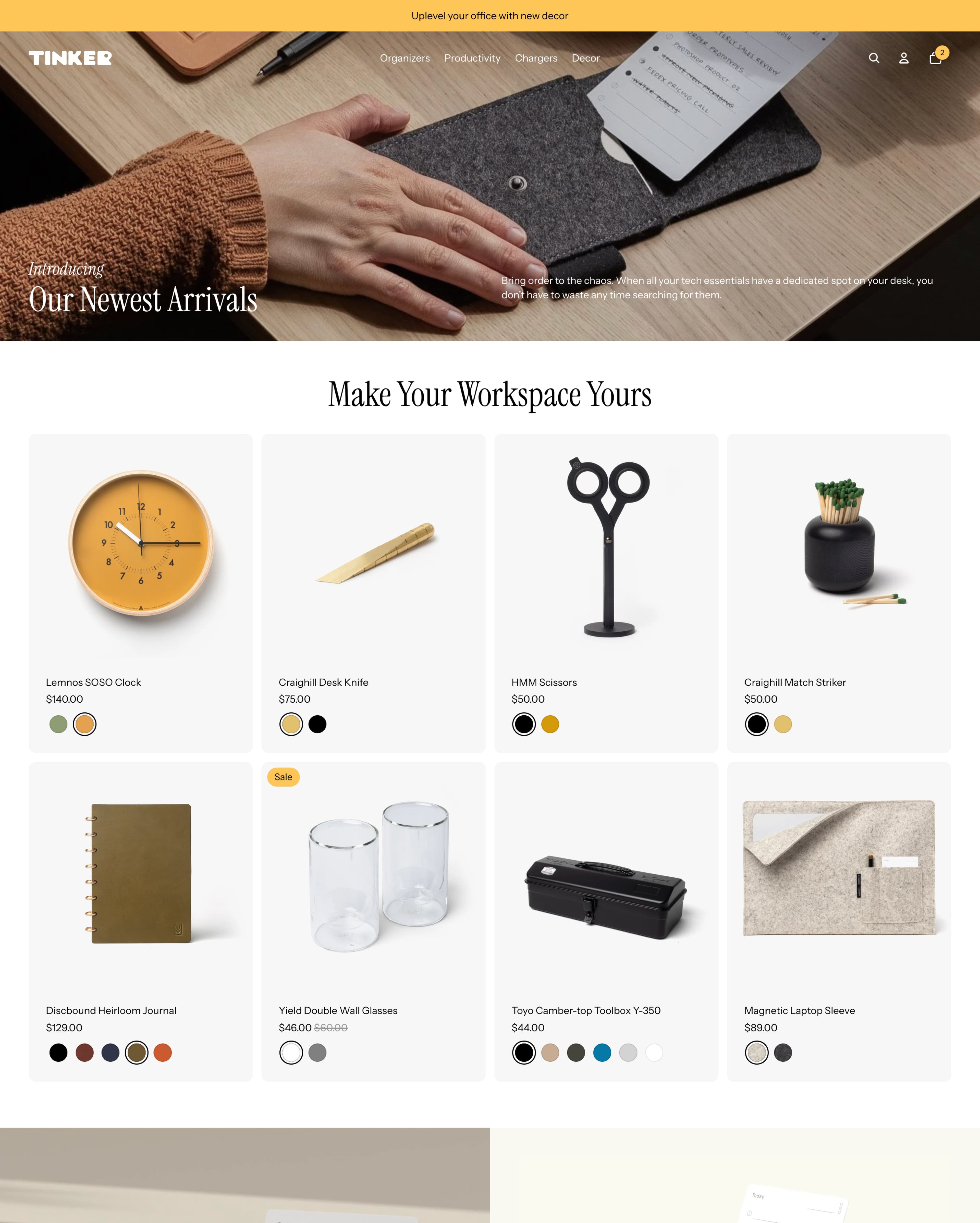 Tinker Shopify theme preview