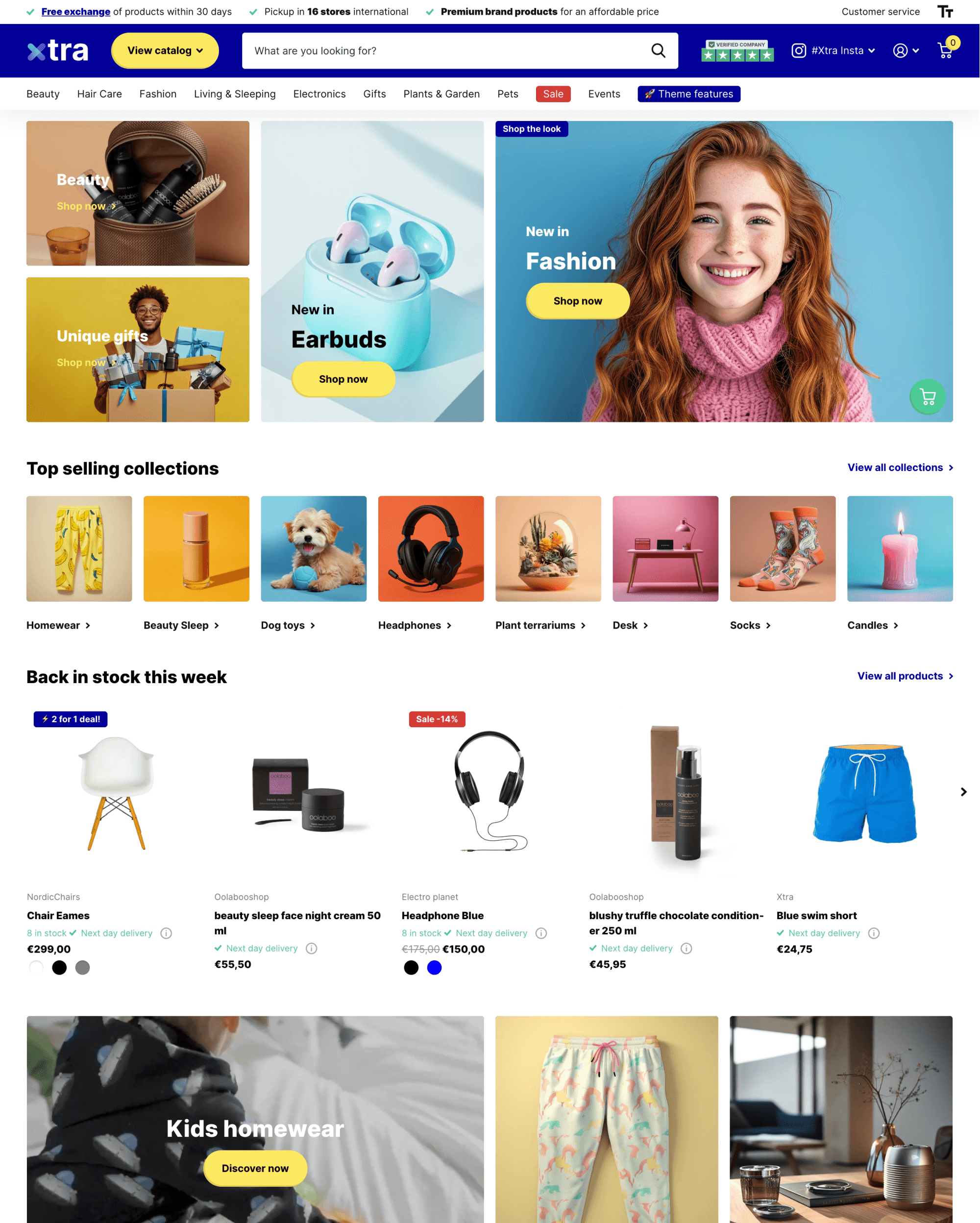 Xtra Shopify theme preview