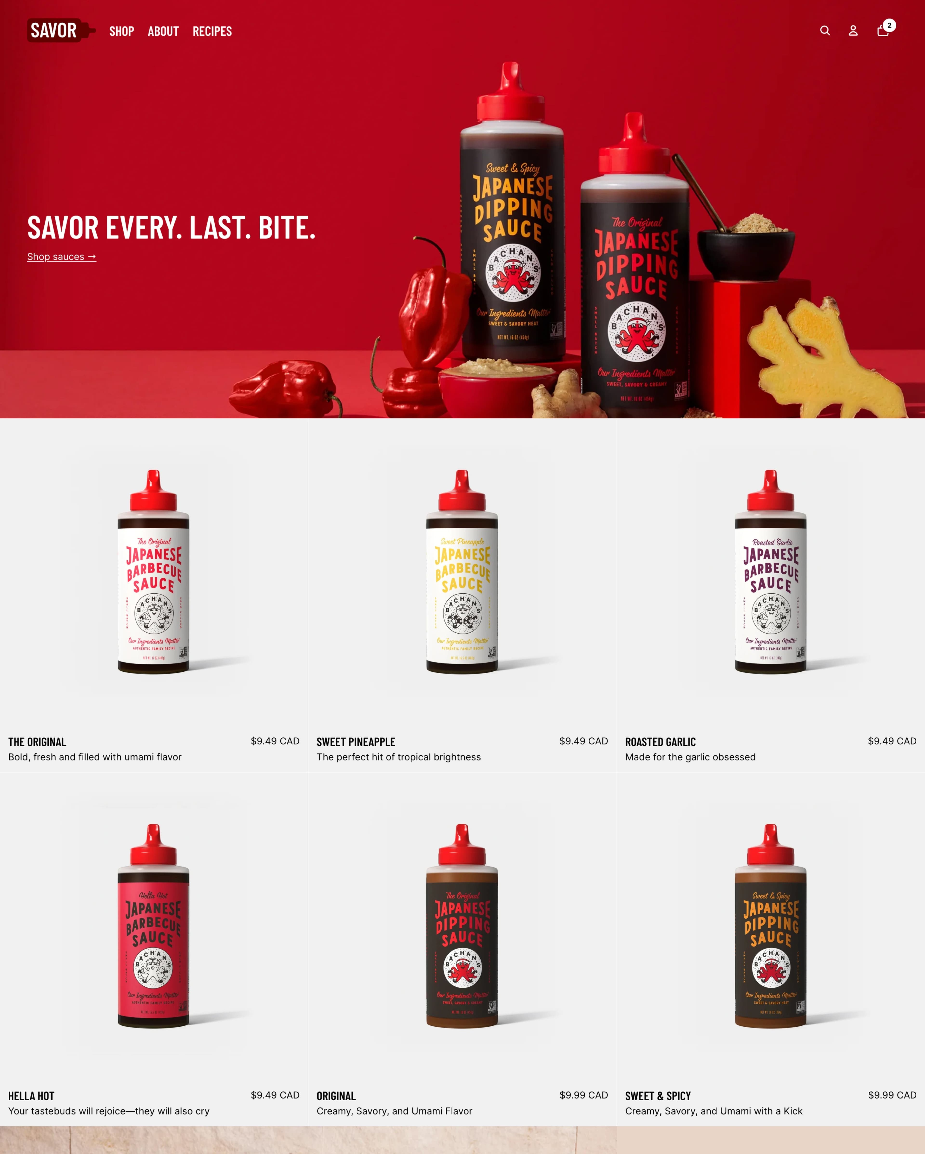 Savor Shopify theme preview