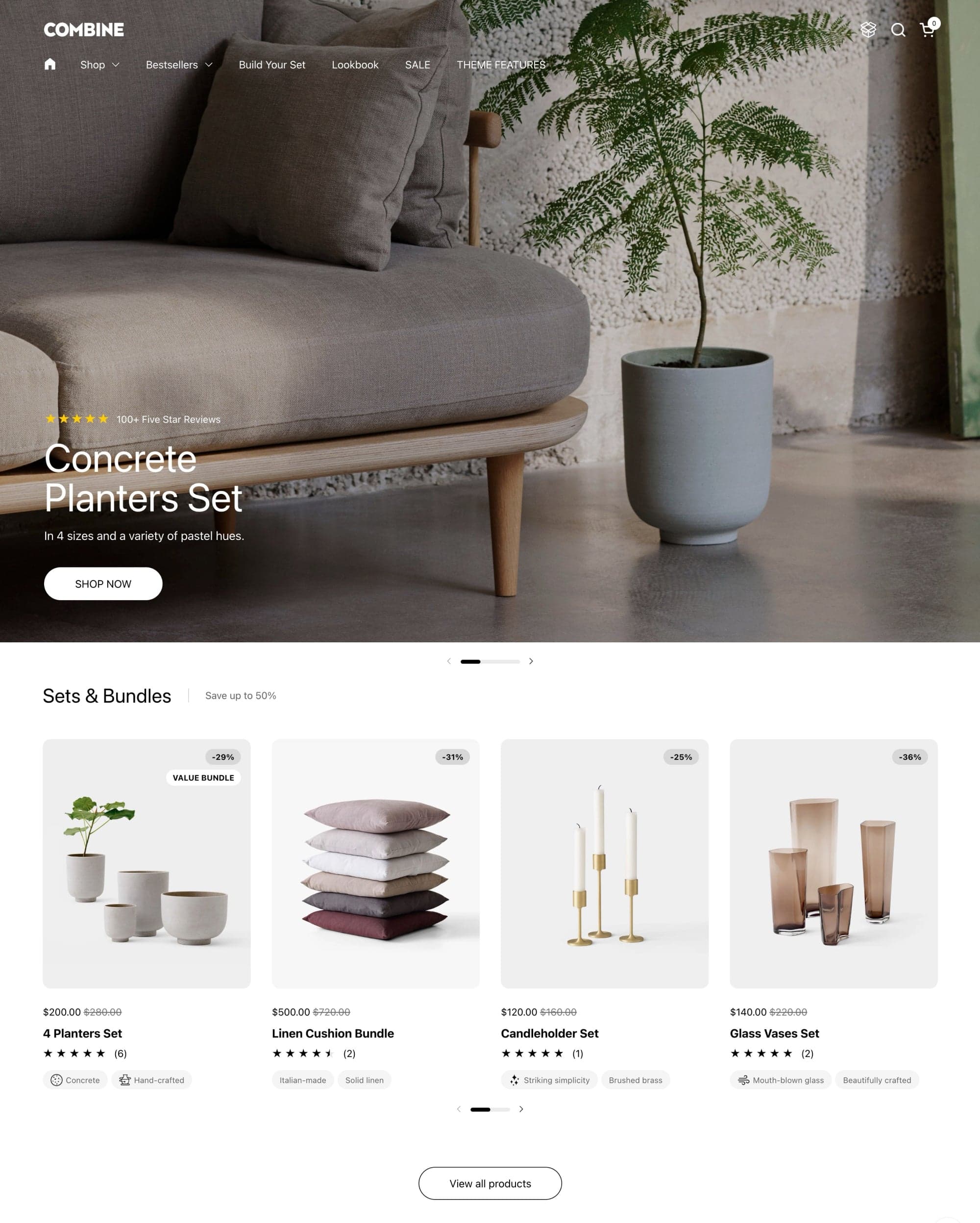 Combine Shopify theme preview